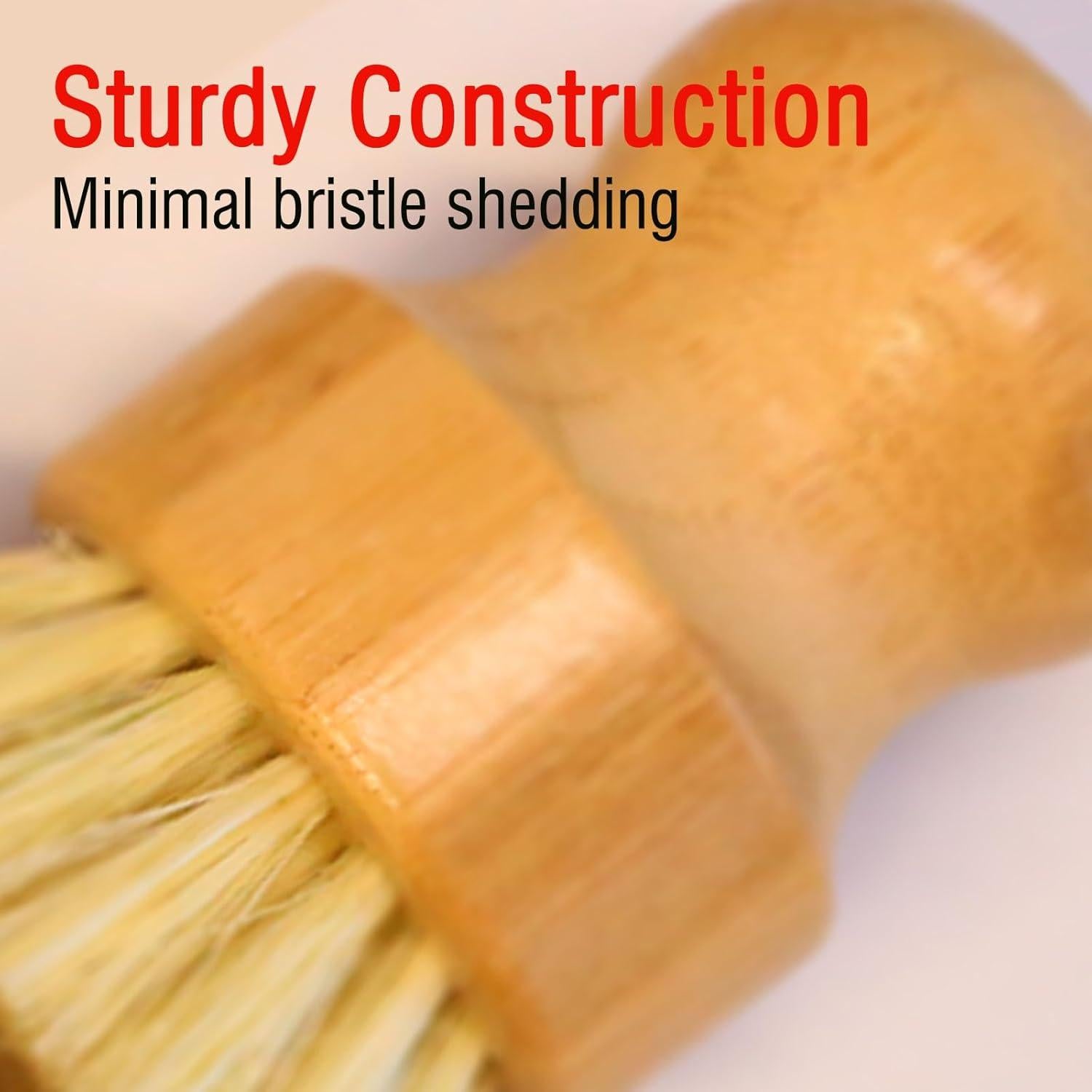 Juego de Cepillos de Cocina JouiiSiYa con Mango de Bambú y Sisal