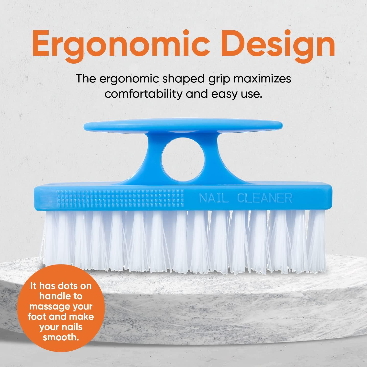 Cepillo de Uñas Superio Azul con Mango Ergonómico 10.16cm