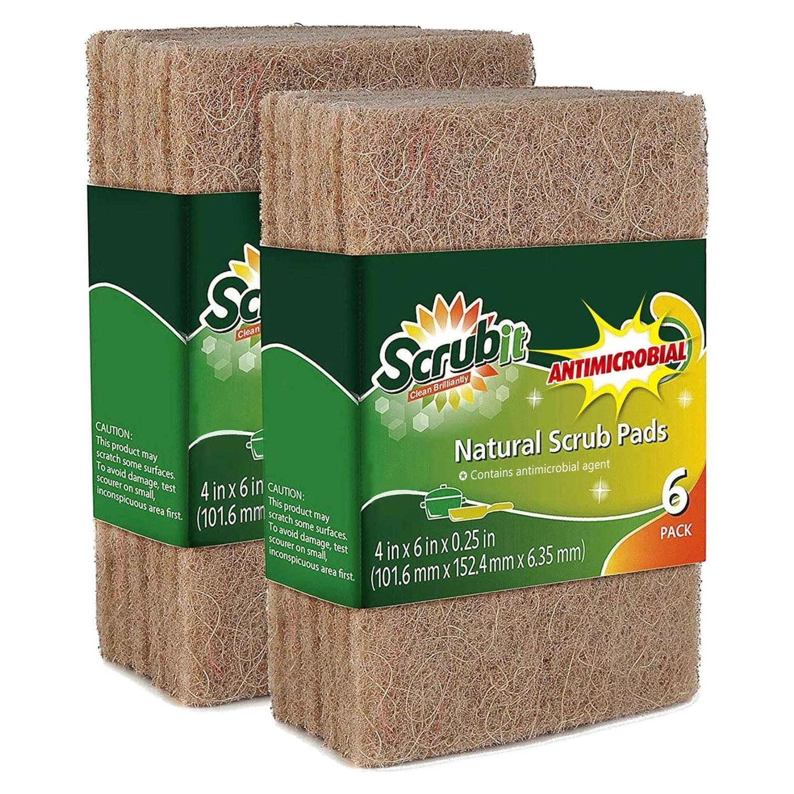 Almohadillas Naturales SCRUBIT para Fregar - Paquete de 12