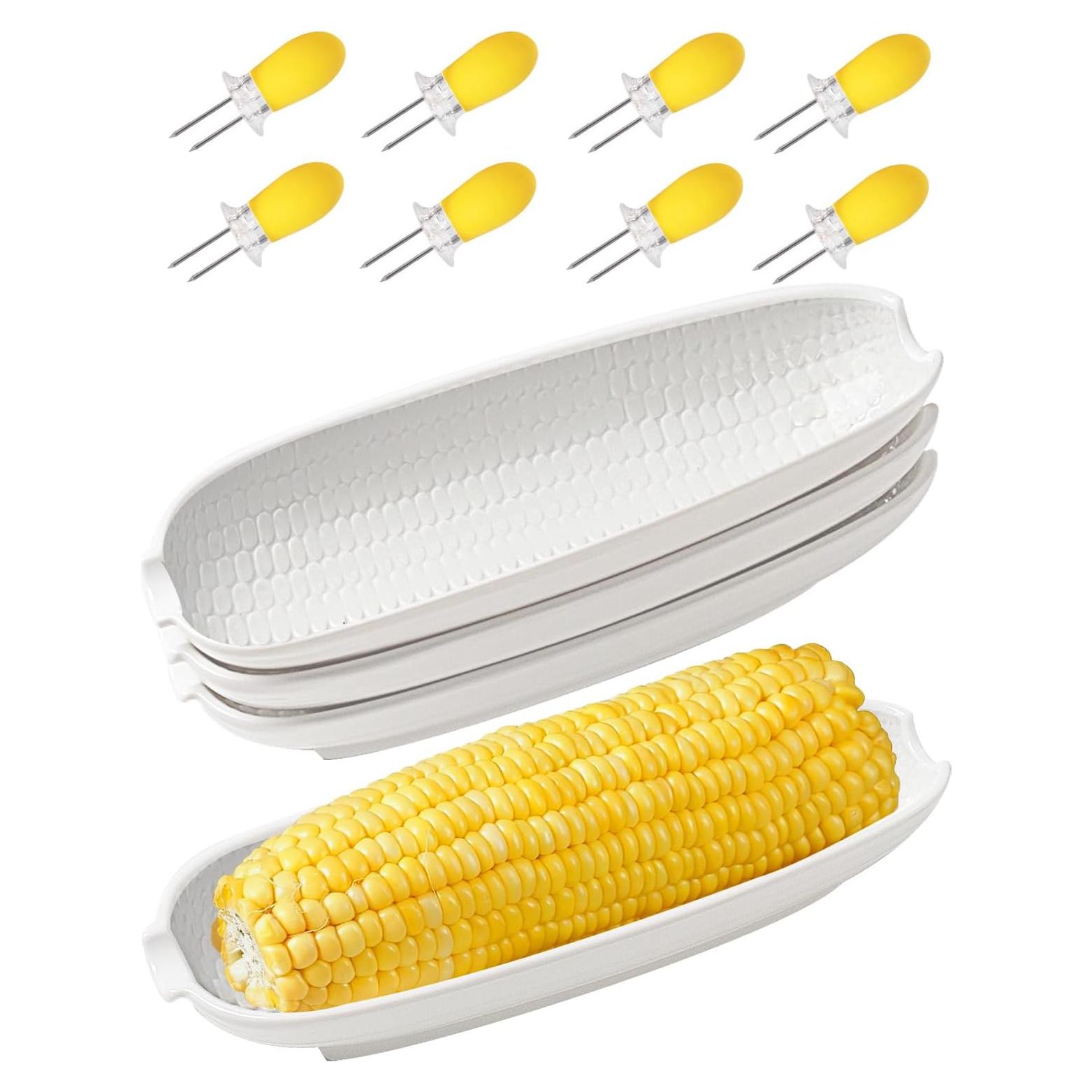 Juego de Platos para Mazorcas de Maíz Cerámica 22.9cm 4 Piezas