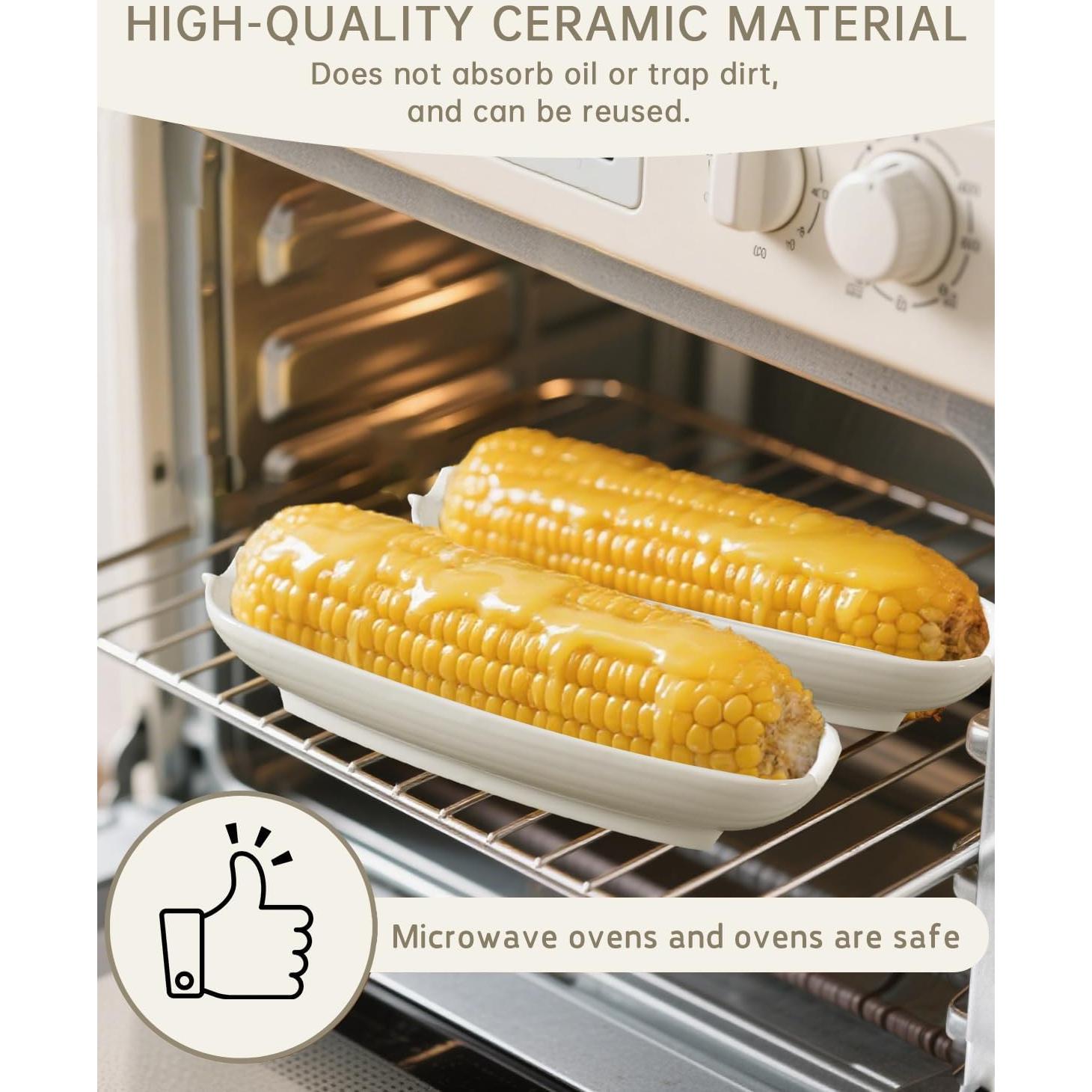 Juego de Platos para Mazorcas de Maíz Cerámica 22.9cm 4 Piezas