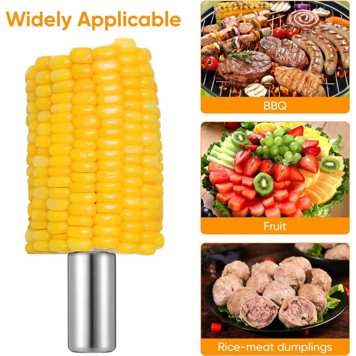 Tenedores de Maíz Reutilizables PRETYZOOM Acero Inoxidable 10pcs