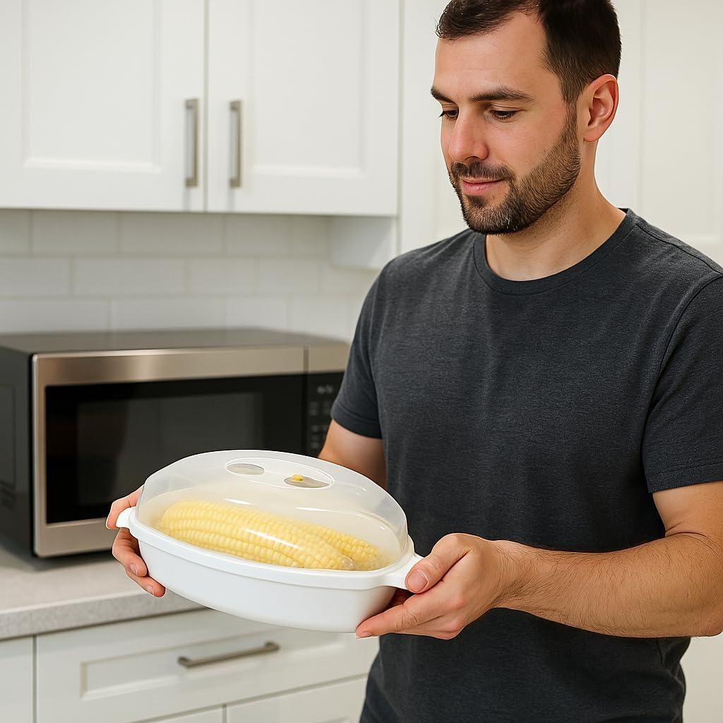 Vaporera de Maíz Dependable Industries para Microondas 2 Mazorcas