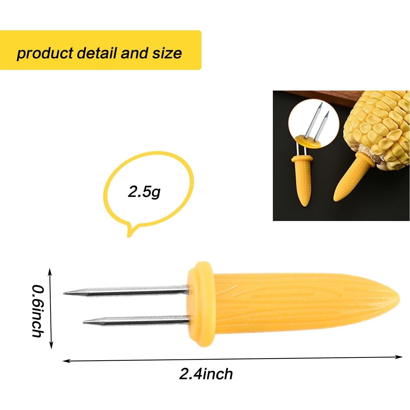 24 Sujetadores de Maíz Acero Inoxidable Delphinus 6.1 cm