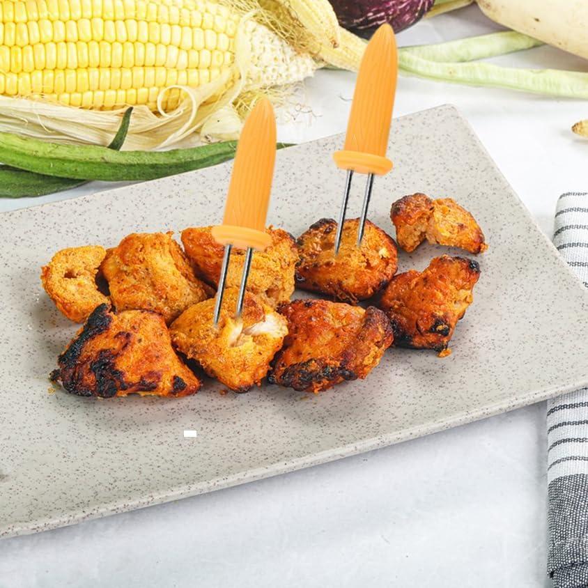 24 Sujetadores de Maíz Acero Inoxidable Delphinus 6.1 cm