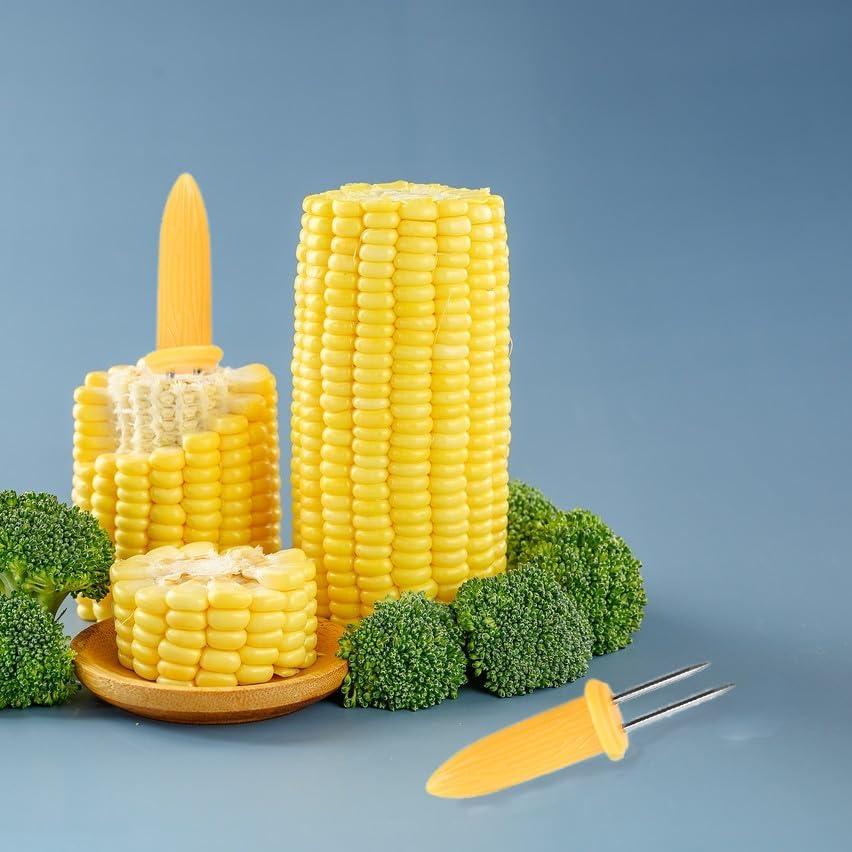 24 Sujetadores de Maíz Acero Inoxidable Delphinus 6.1 cm