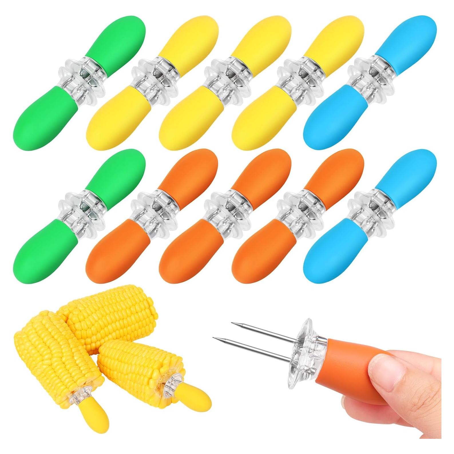 10 Pares Sujetadores de Mazorcas de Maíz AUGHOA, Acero Inoxidable