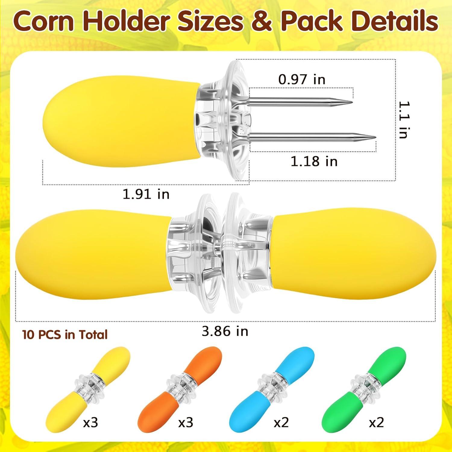 10 Pares Sujetadores de Mazorcas de Maíz AUGHOA, Acero Inoxidable
