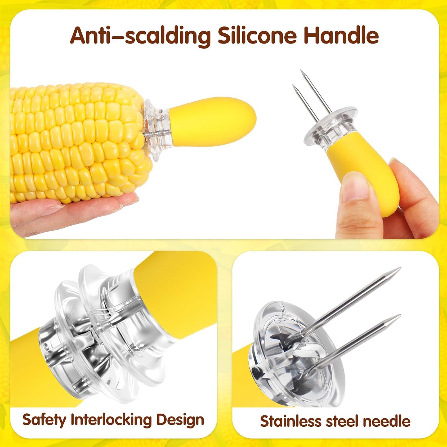 10 Pares Sujetadores de Mazorcas de Maíz AUGHOA, Acero Inoxidable