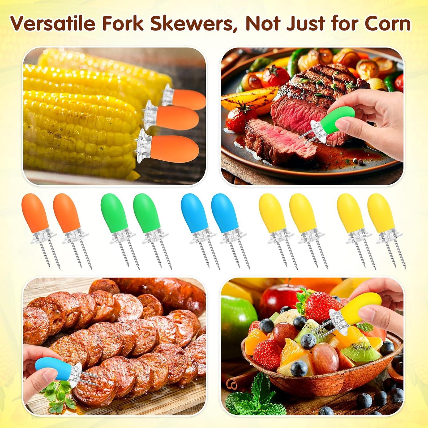 10 Pares Sujetadores de Mazorcas de Maíz AUGHOA, Acero Inoxidable