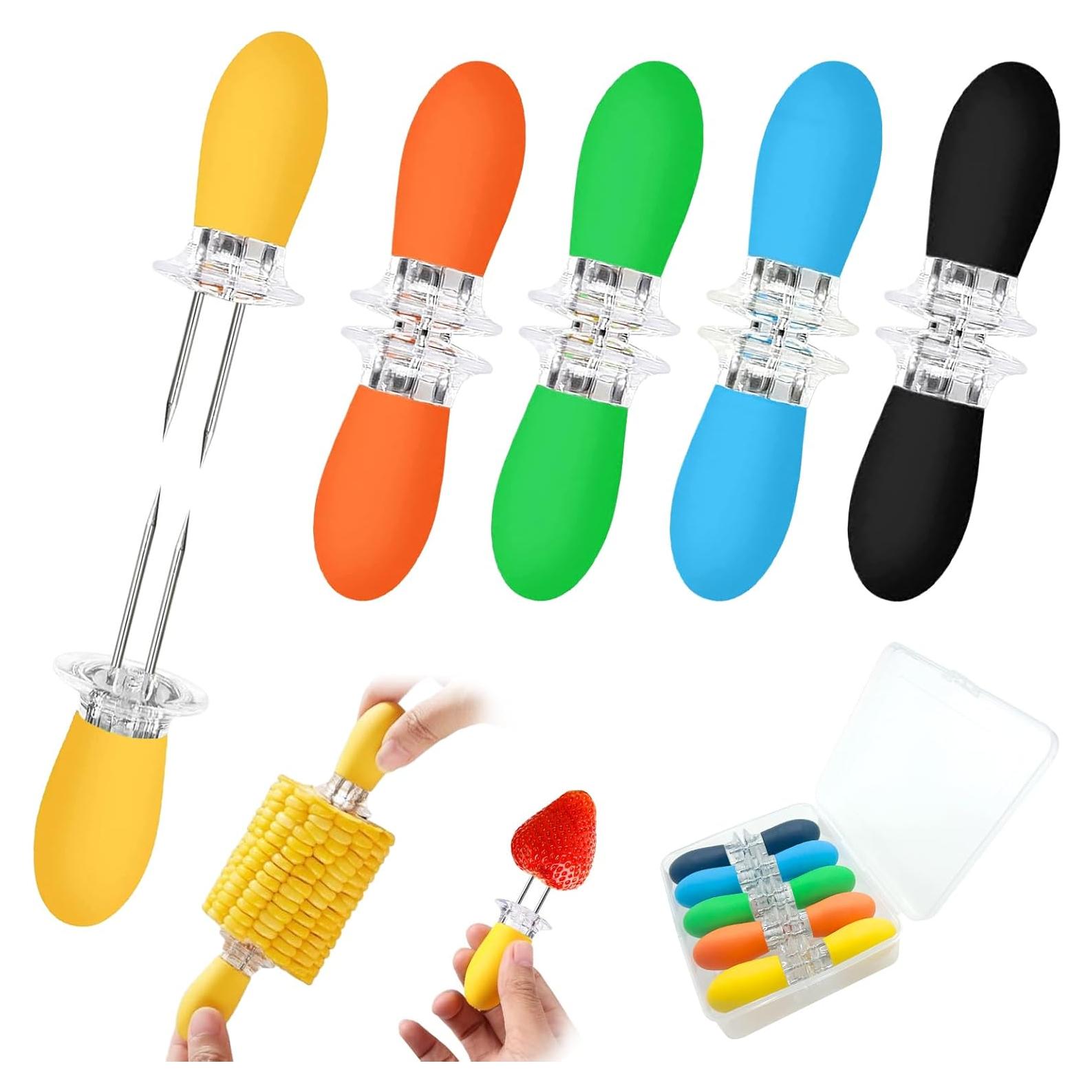 Juego de Tenedores de Maíz Acero Inoxidable 10PCS - Mangos Antideslizantes