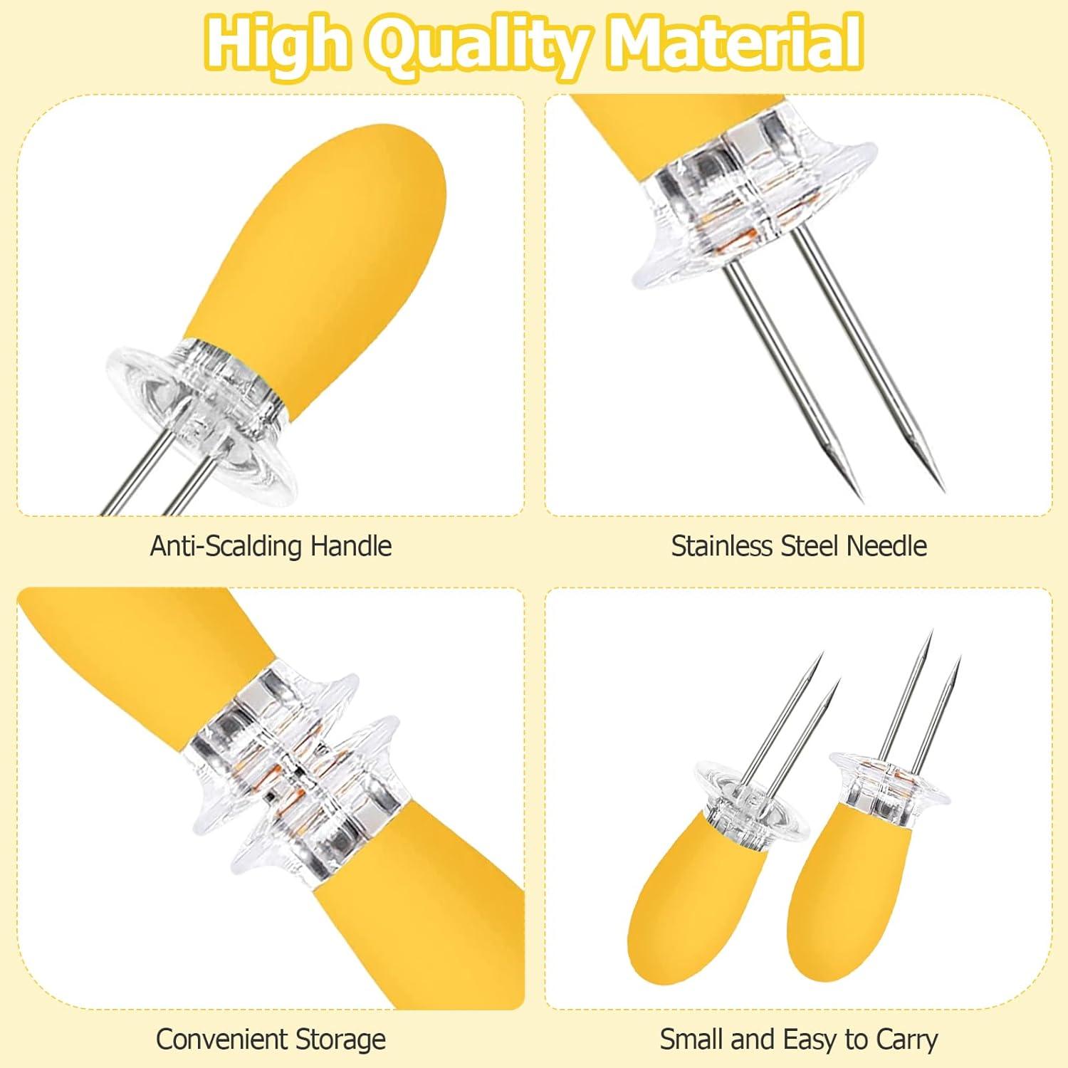 Juego de Tenedores de Maíz Acero Inoxidable 10PCS - Mangos Antideslizantes