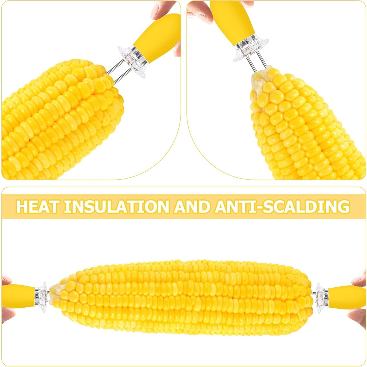 Juego de Tenedores de Maíz Acero Inoxidable 10PCS - Mangos Antideslizantes