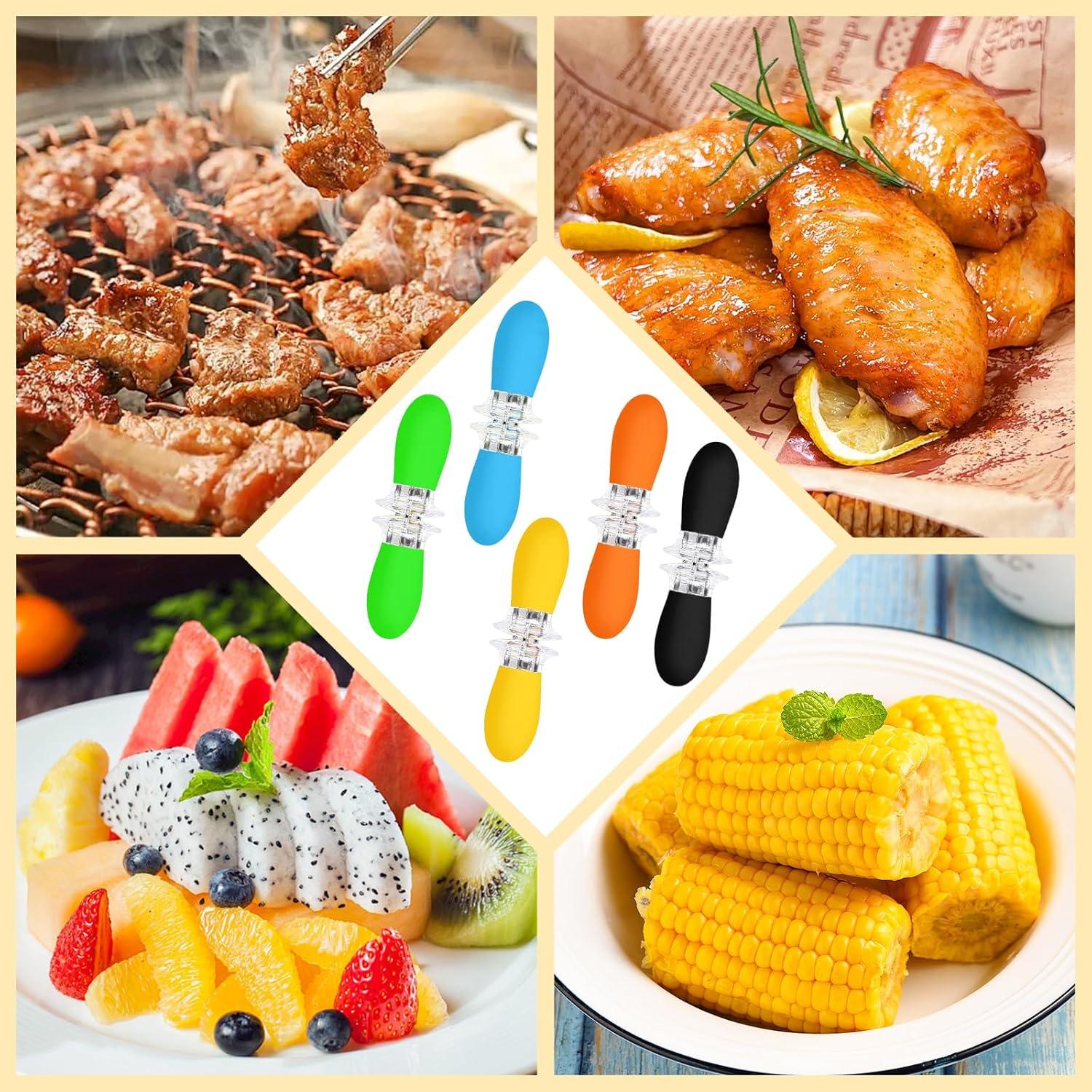 Juego de Tenedores de Maíz Acero Inoxidable 10PCS - Mangos Antideslizantes