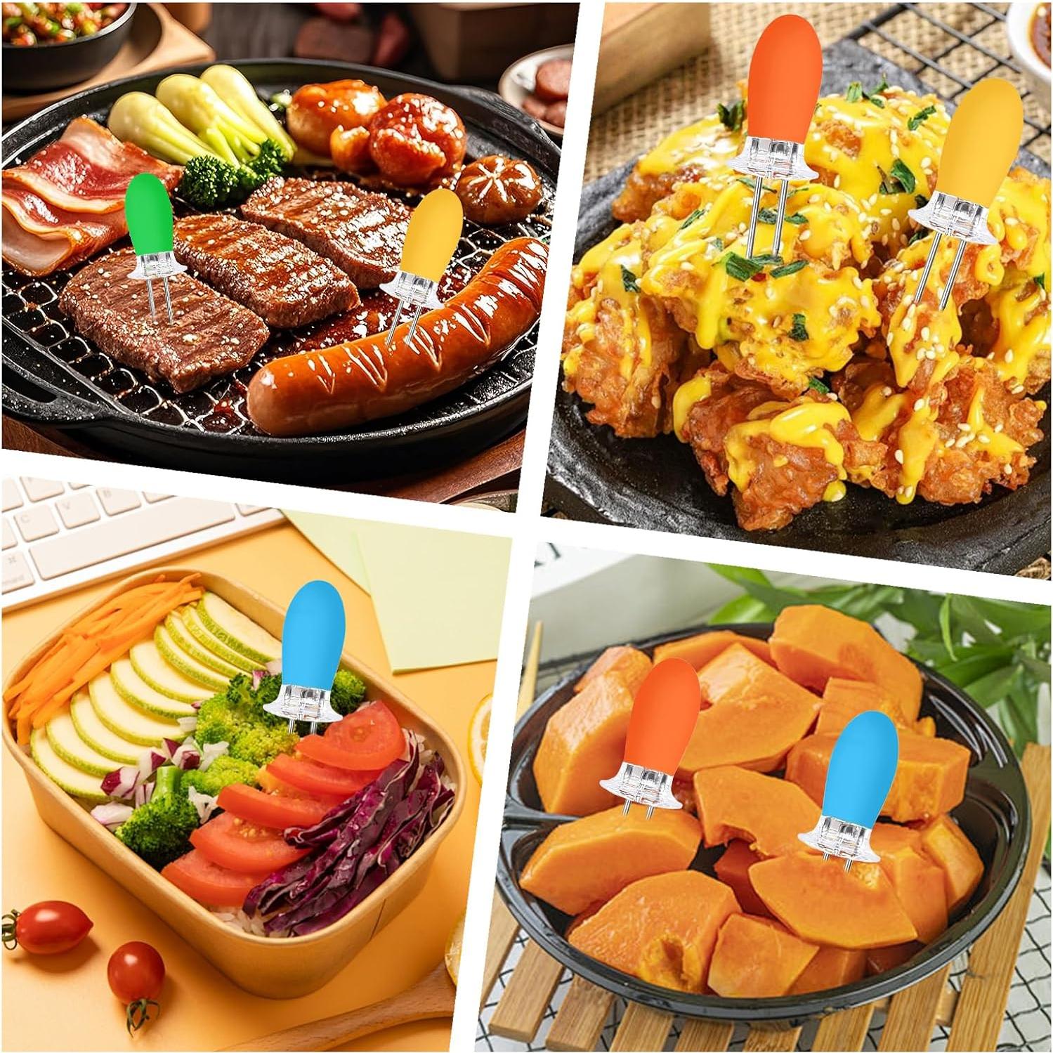 Juego de Tenedores de Maíz Acero Inoxidable 10PCS - Mangos Antideslizantes