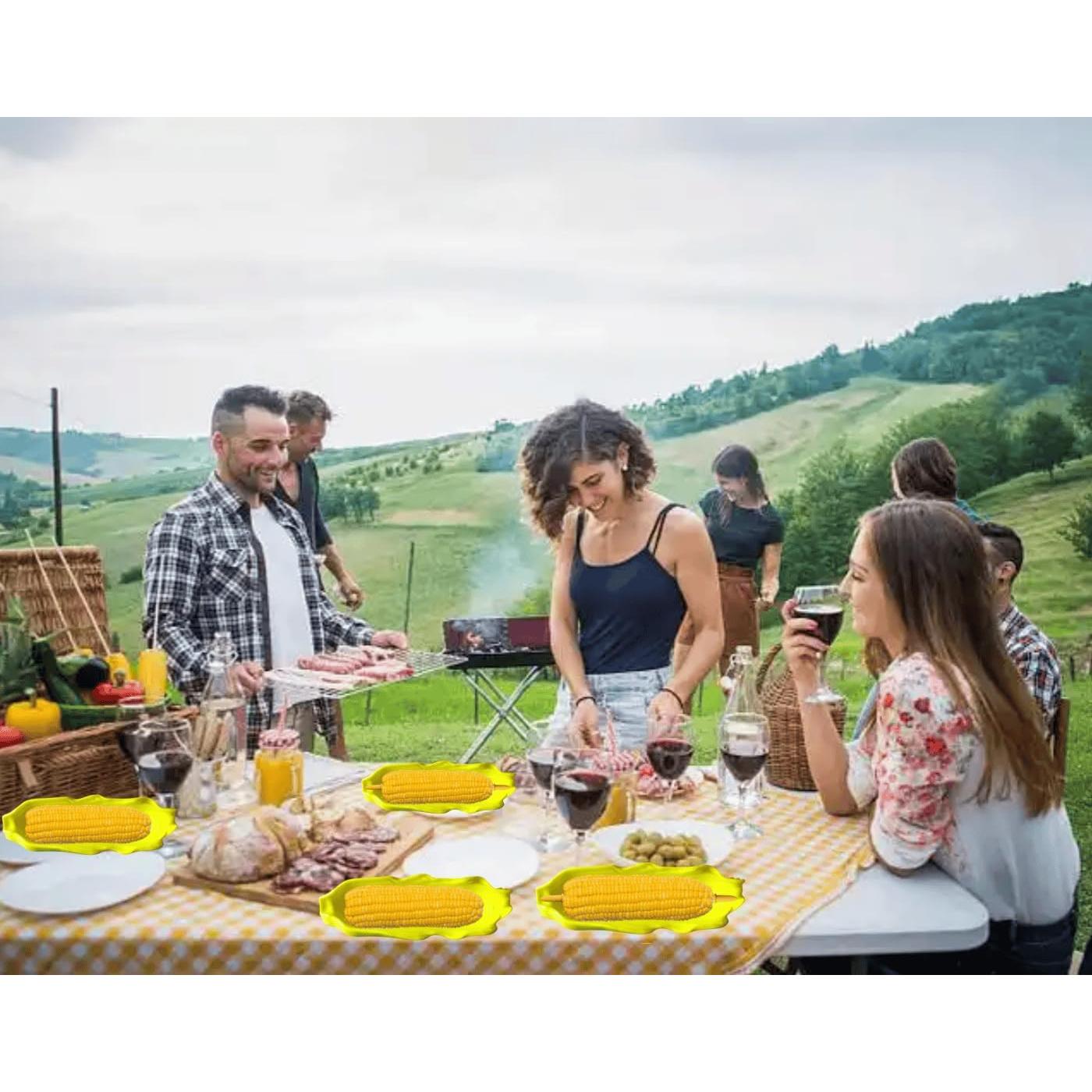 Conjunto de 4 Platos de Maíz y 8 Sujetadores KKpxafl Amarillo