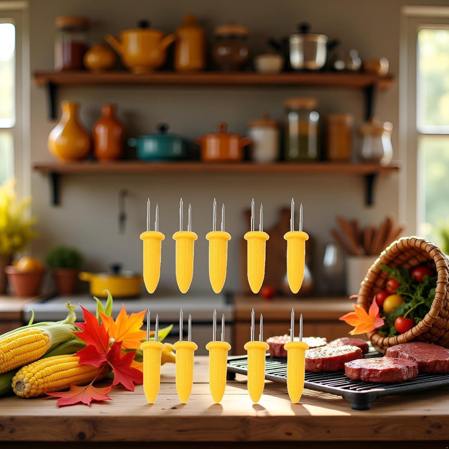 Soportes de Maíz Tiosen 10 Piezas Acero Inoxidable