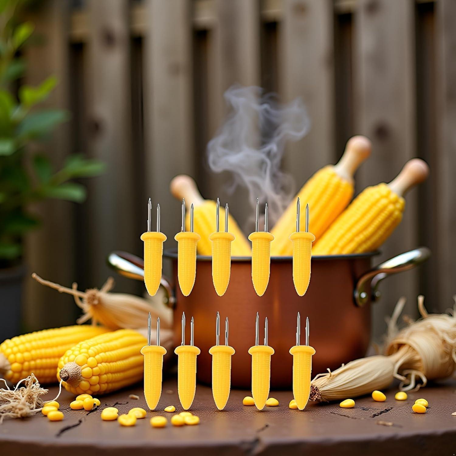 Soportes de Maíz Tiosen 10 Piezas Acero Inoxidable