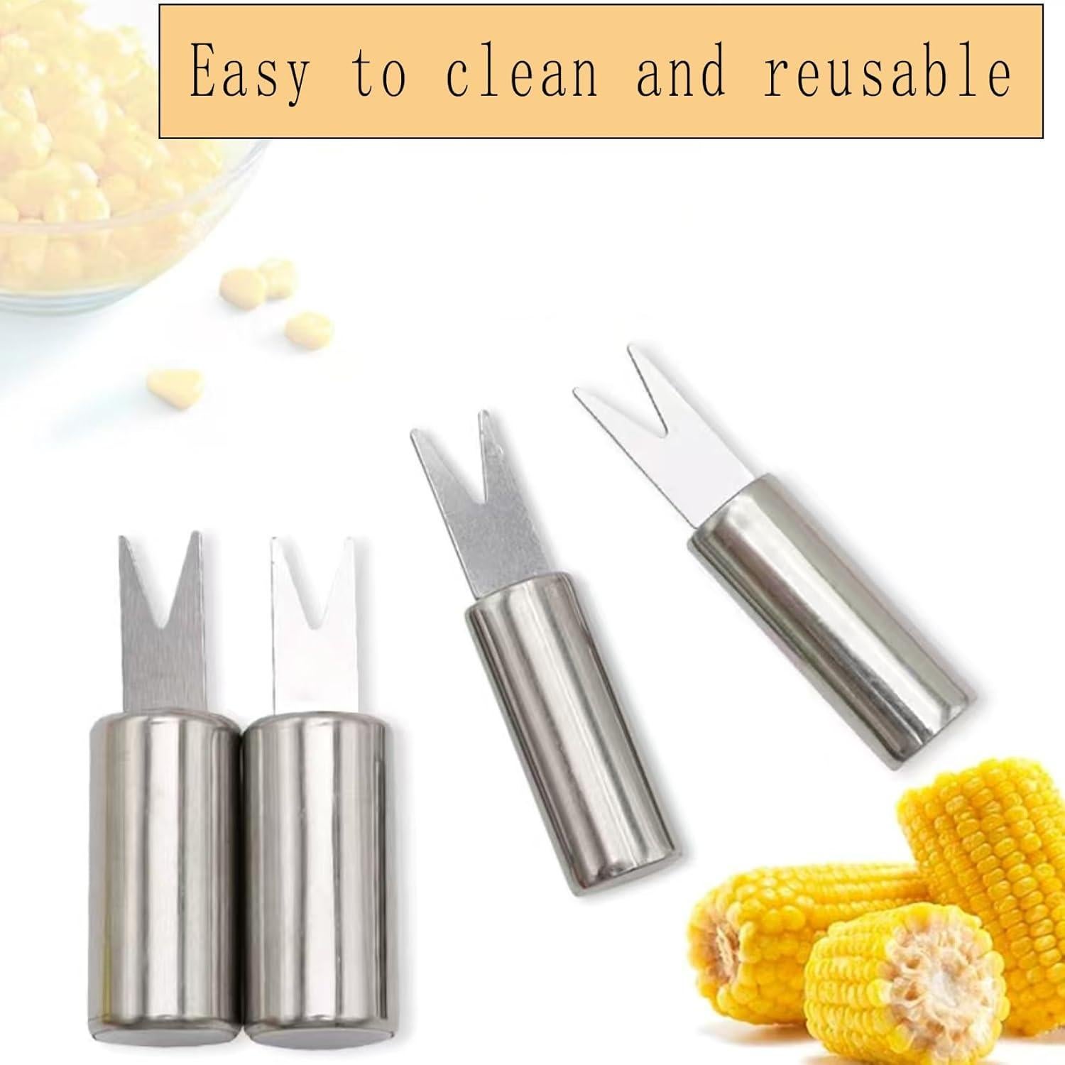 10 Sujetadores de Maíz de Acero Inoxidable Markeny