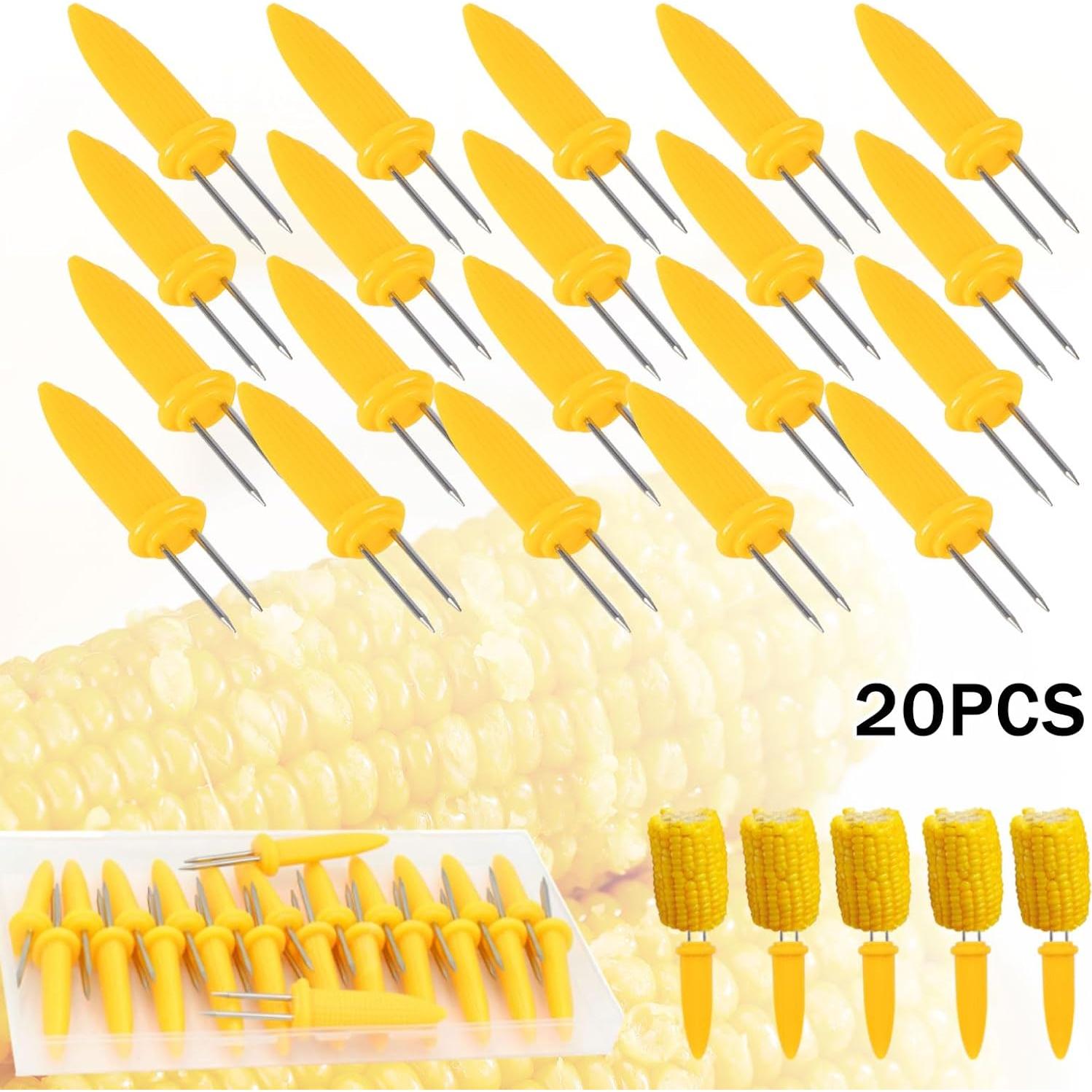 Soportes de Maíz en Acero Inoxidable Apvok - 20 Piezas 6 cm