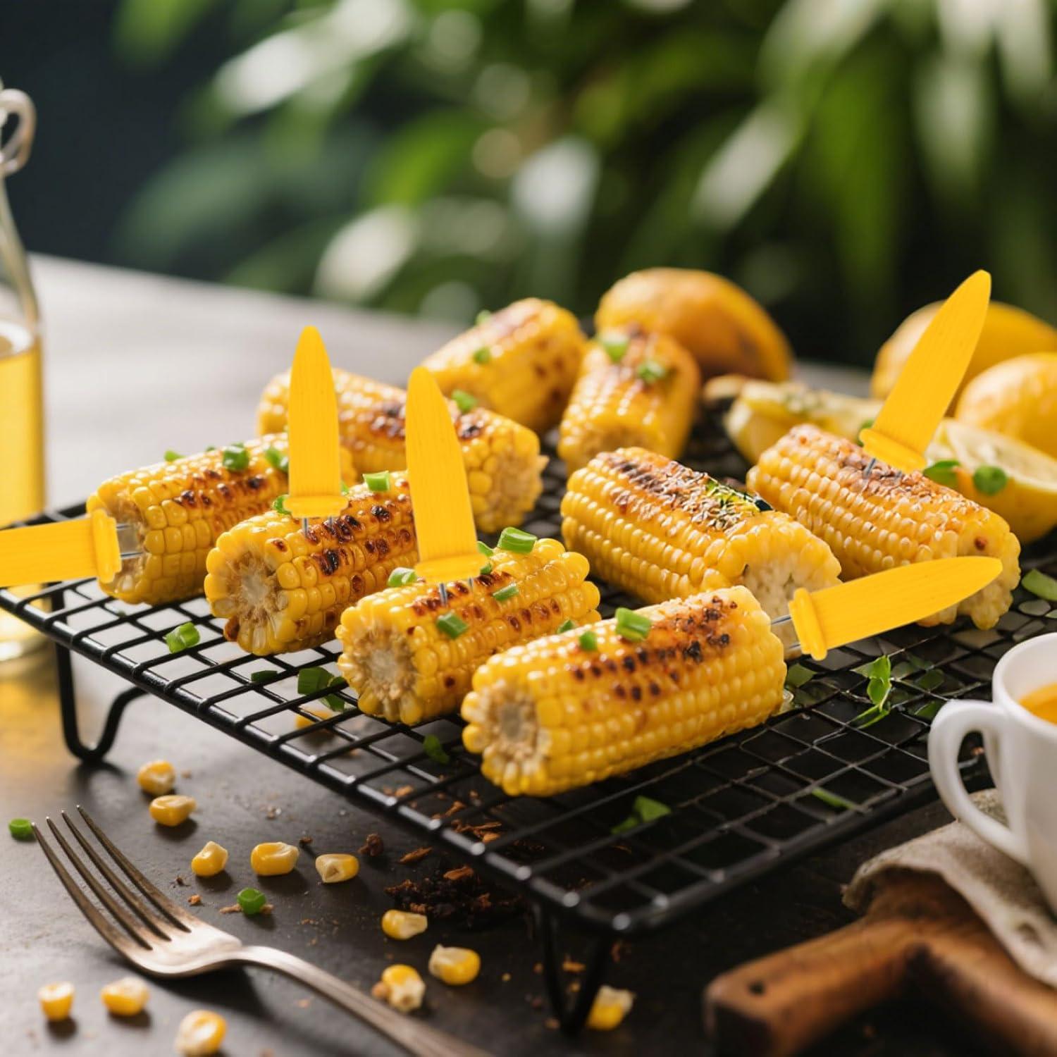 Soportes de Maíz en Acero Inoxidable Apvok - 20 Piezas 6 cm