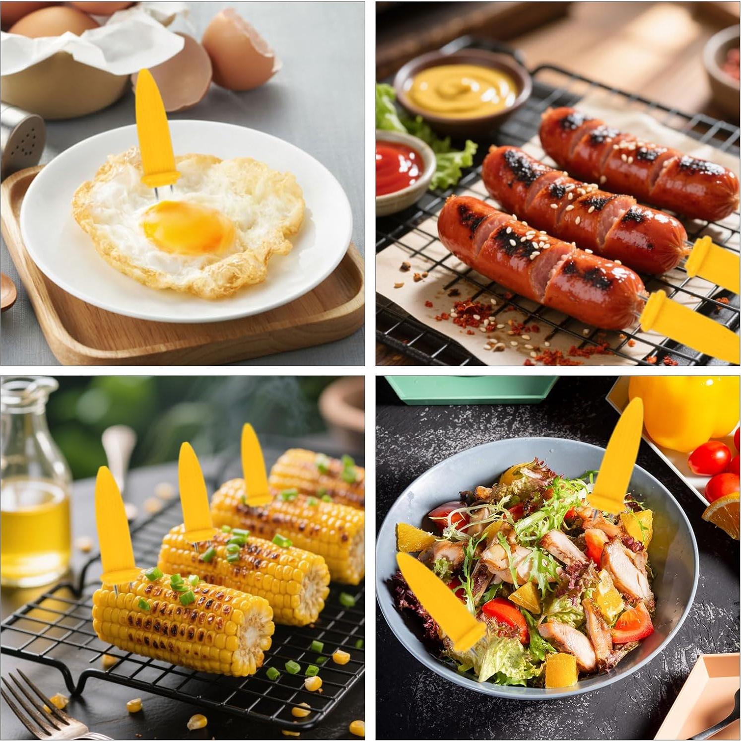 Soportes de Maíz en Acero Inoxidable Apvok - 20 Piezas 6 cm