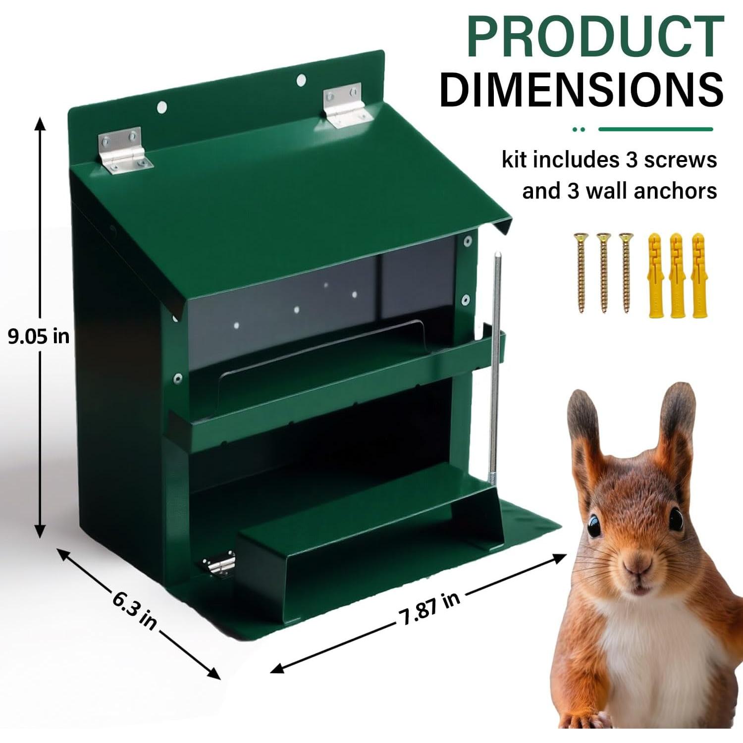 Comedero para Ardillas H HUGELEAF de Metal para Exterior