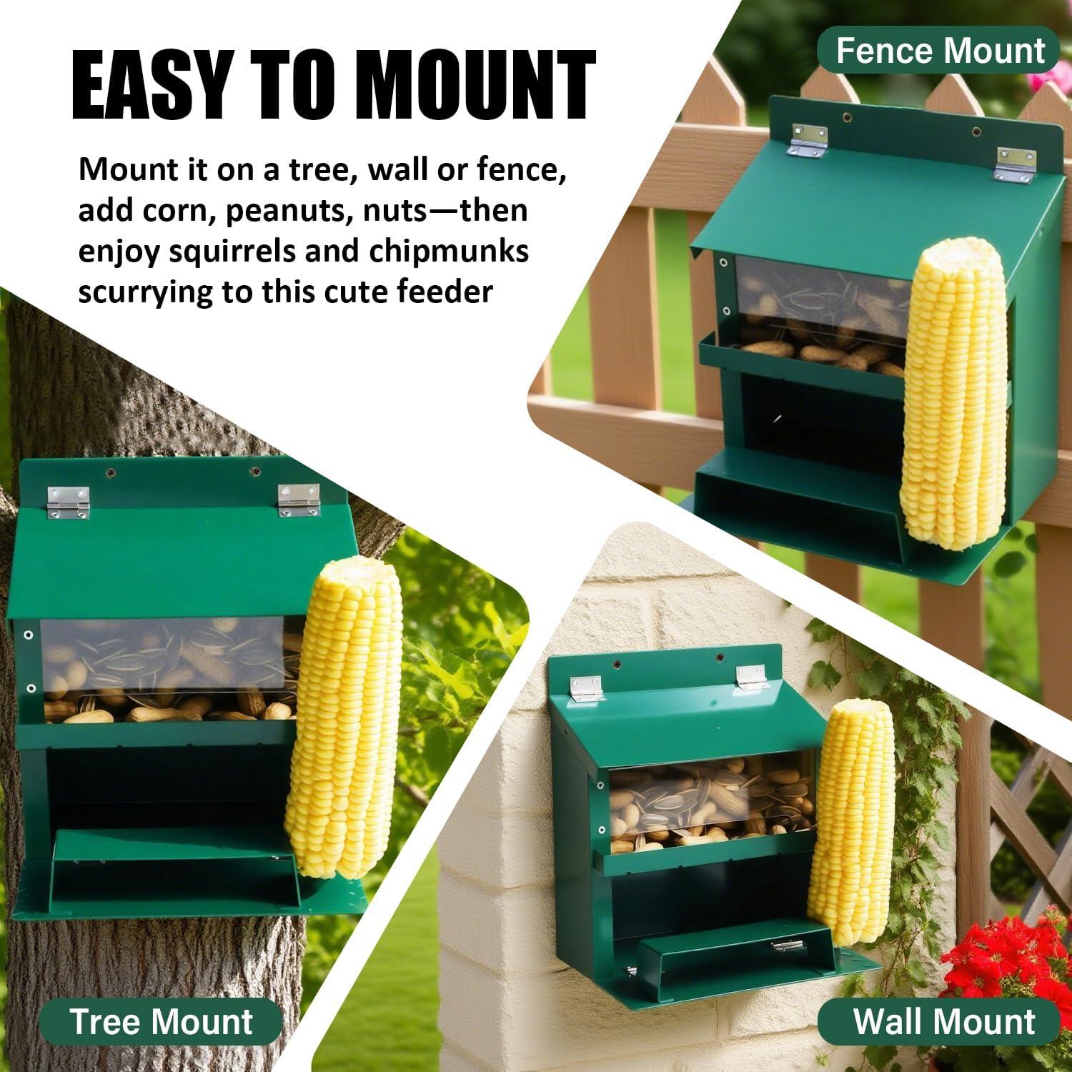 Comedero para Ardillas H HUGELEAF de Metal para Exterior