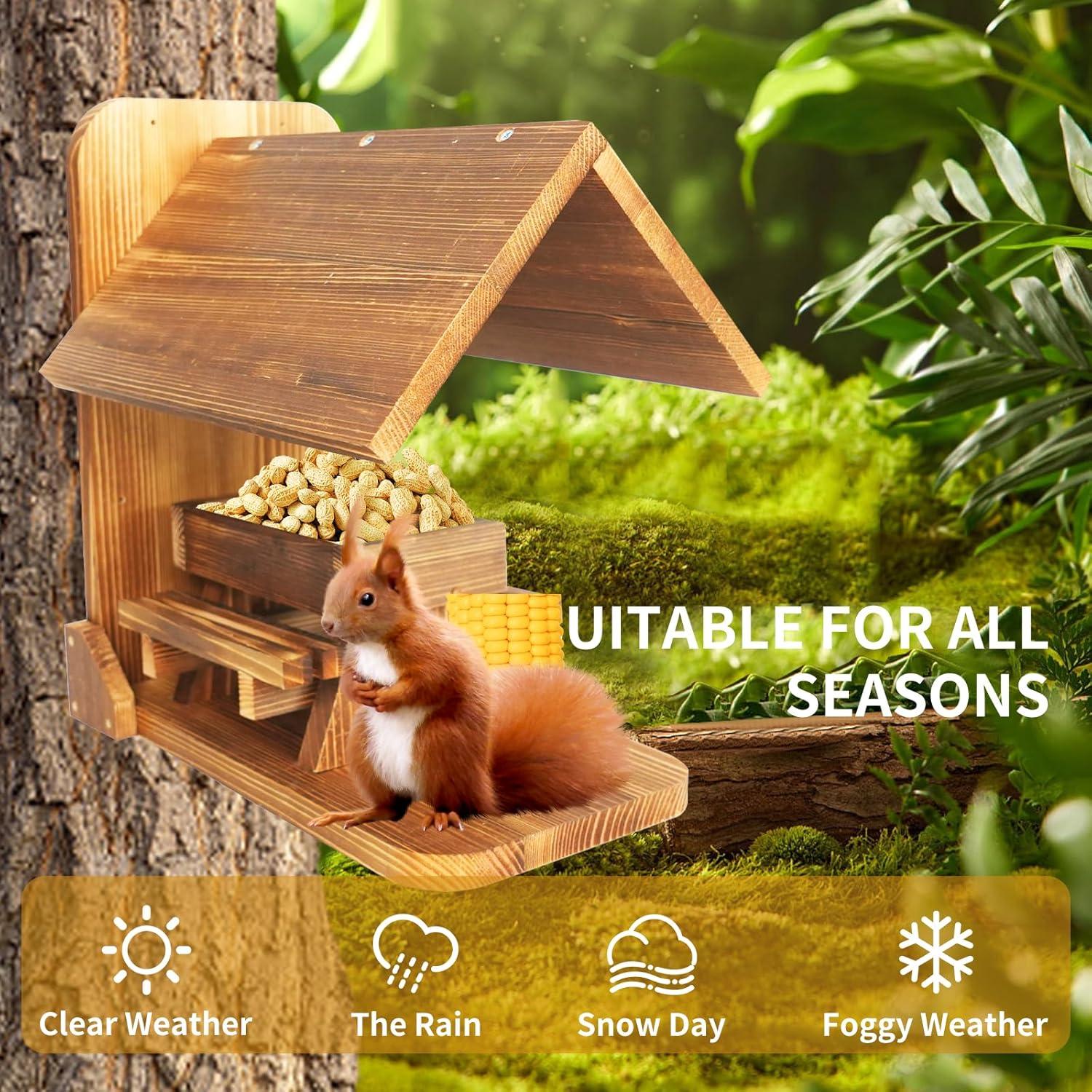Comedero para Ardillas Kaeceri de Madera con Soporte para Mazorca