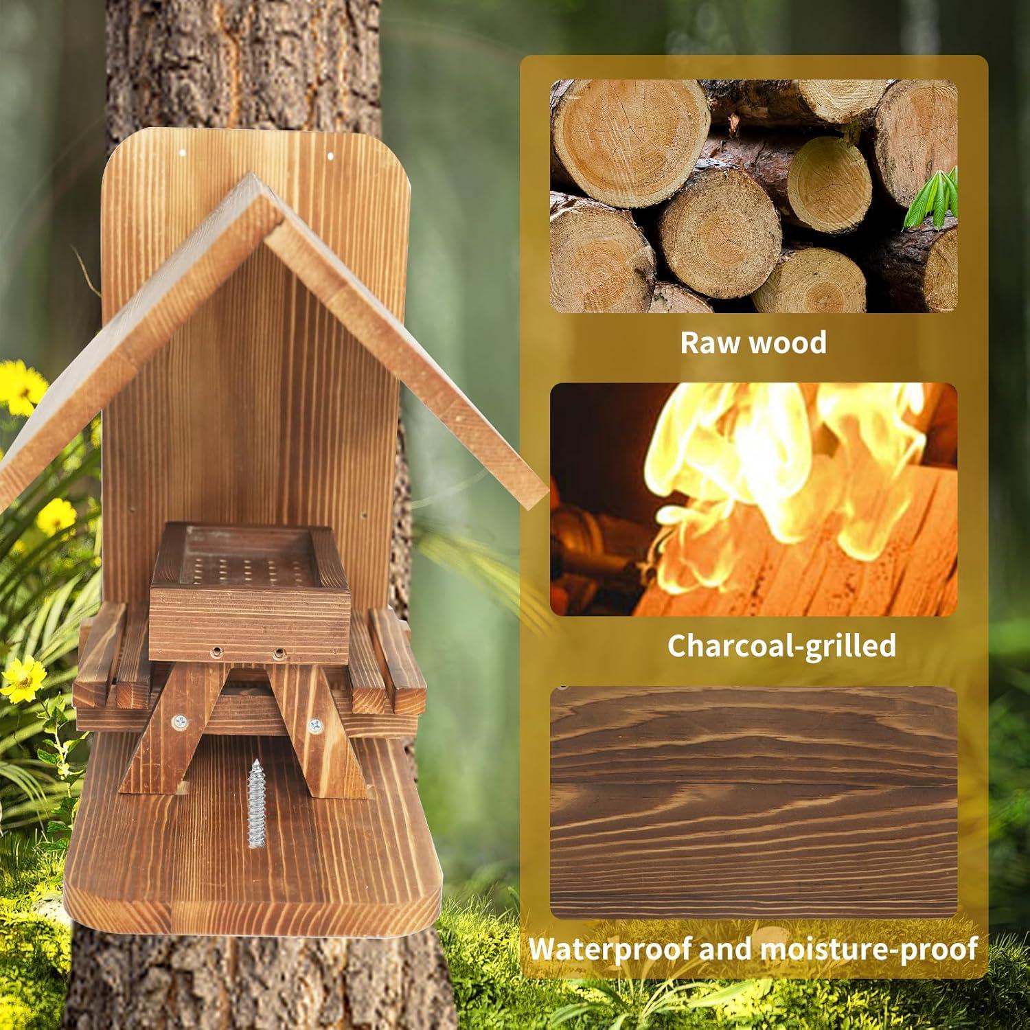 Comedero para Ardillas Kaeceri de Madera con Soporte para Mazorca