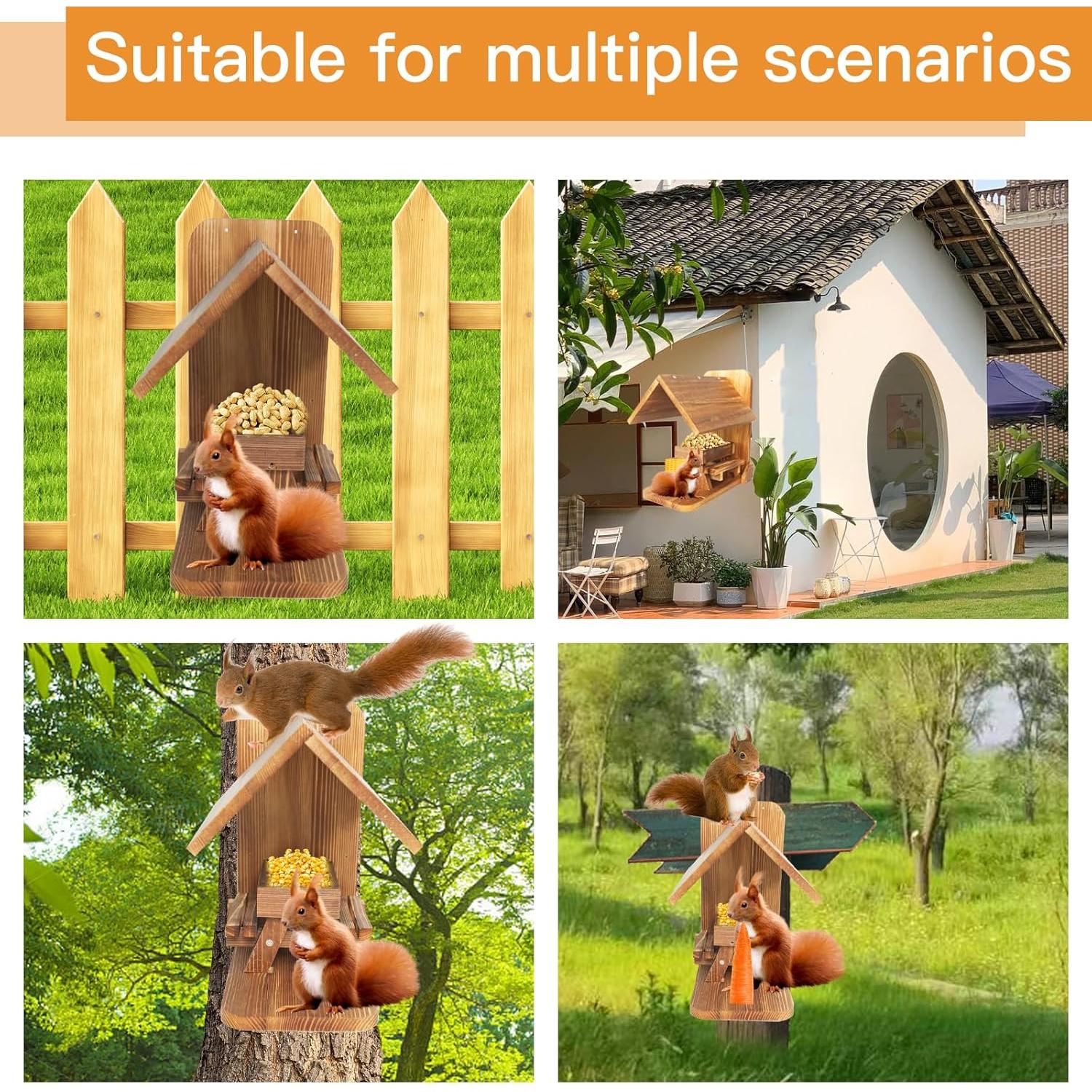 Comedero para Ardillas Kaeceri de Madera con Soporte para Mazorca