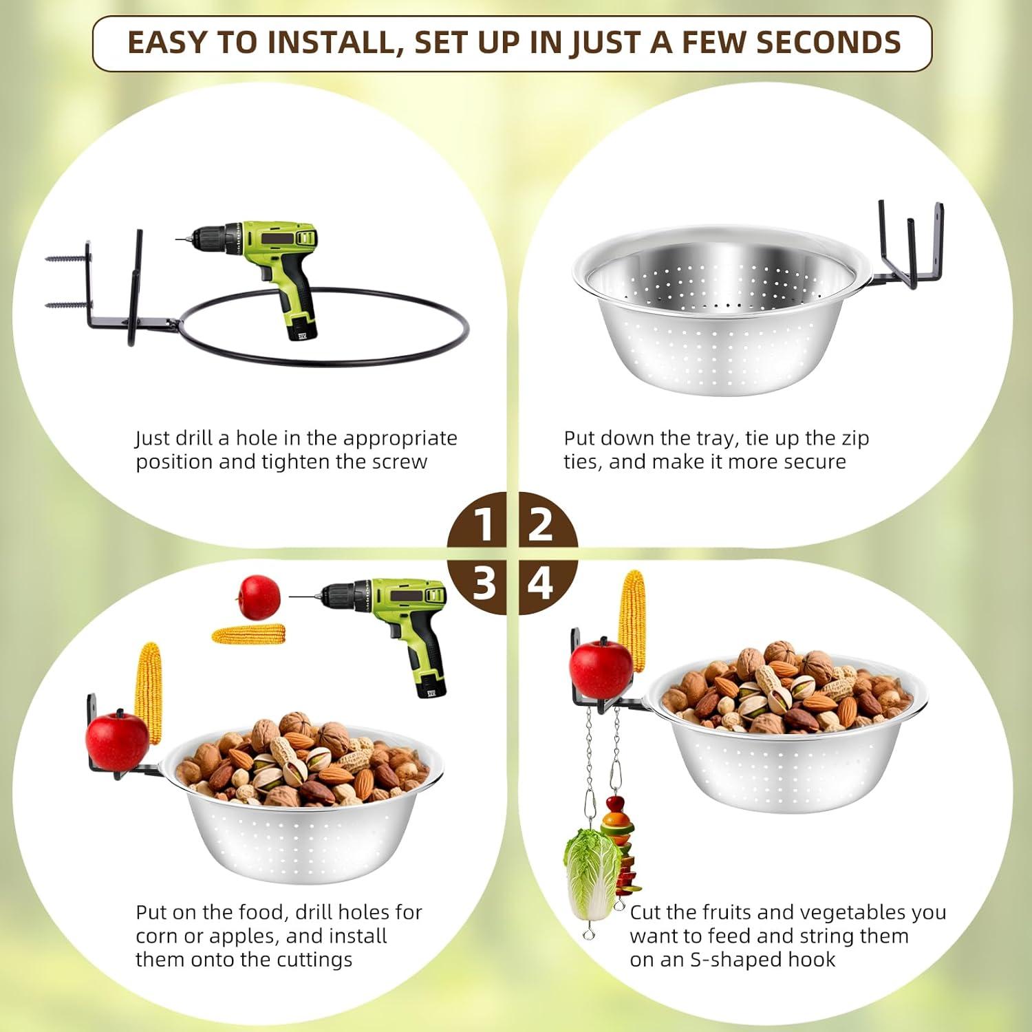 Comedero Colgante para Ardillas LILVEYUme 21.6 cm Acero Inoxidable