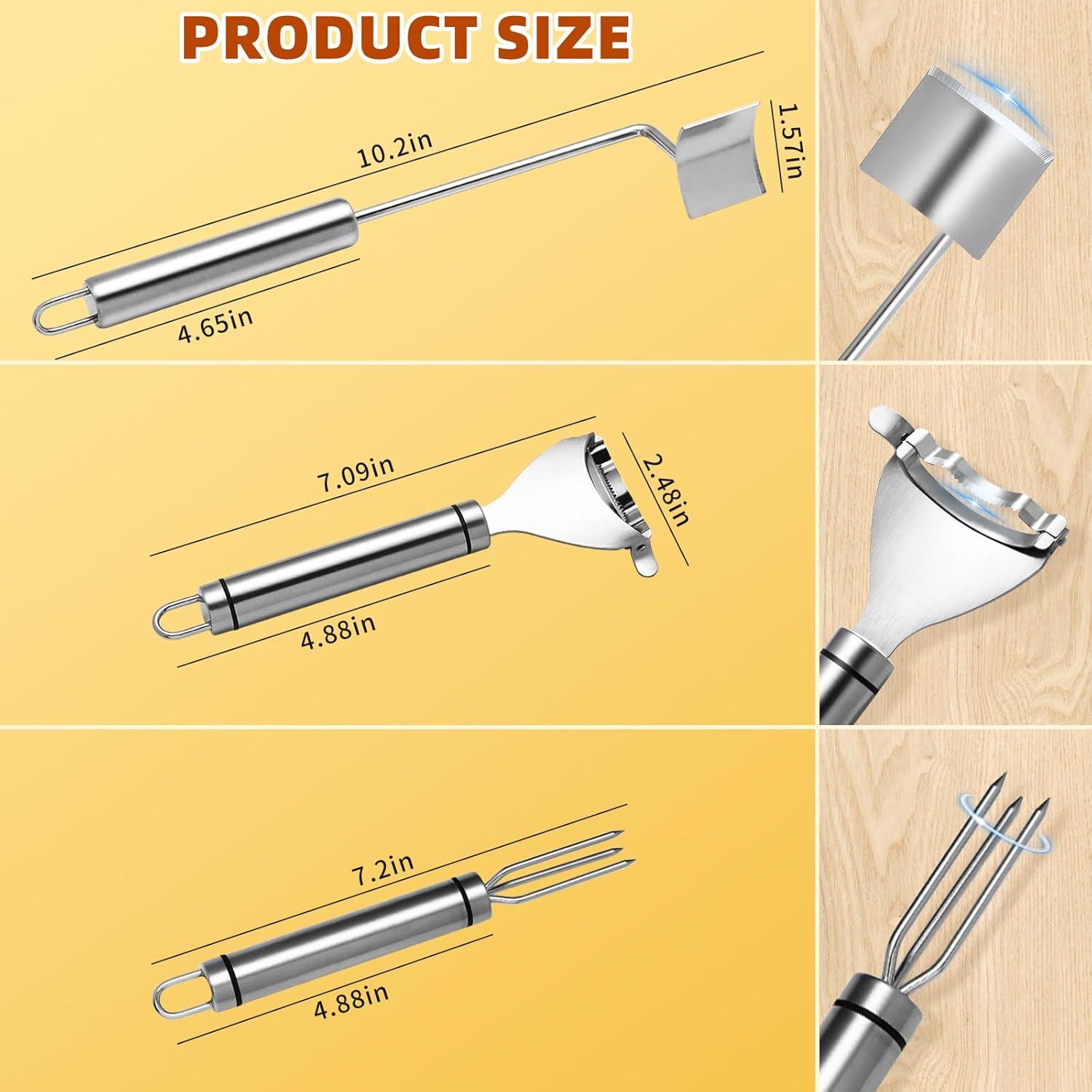 Juego de Peladores de Maíz Fvbber 3PCS Acero Inoxidable