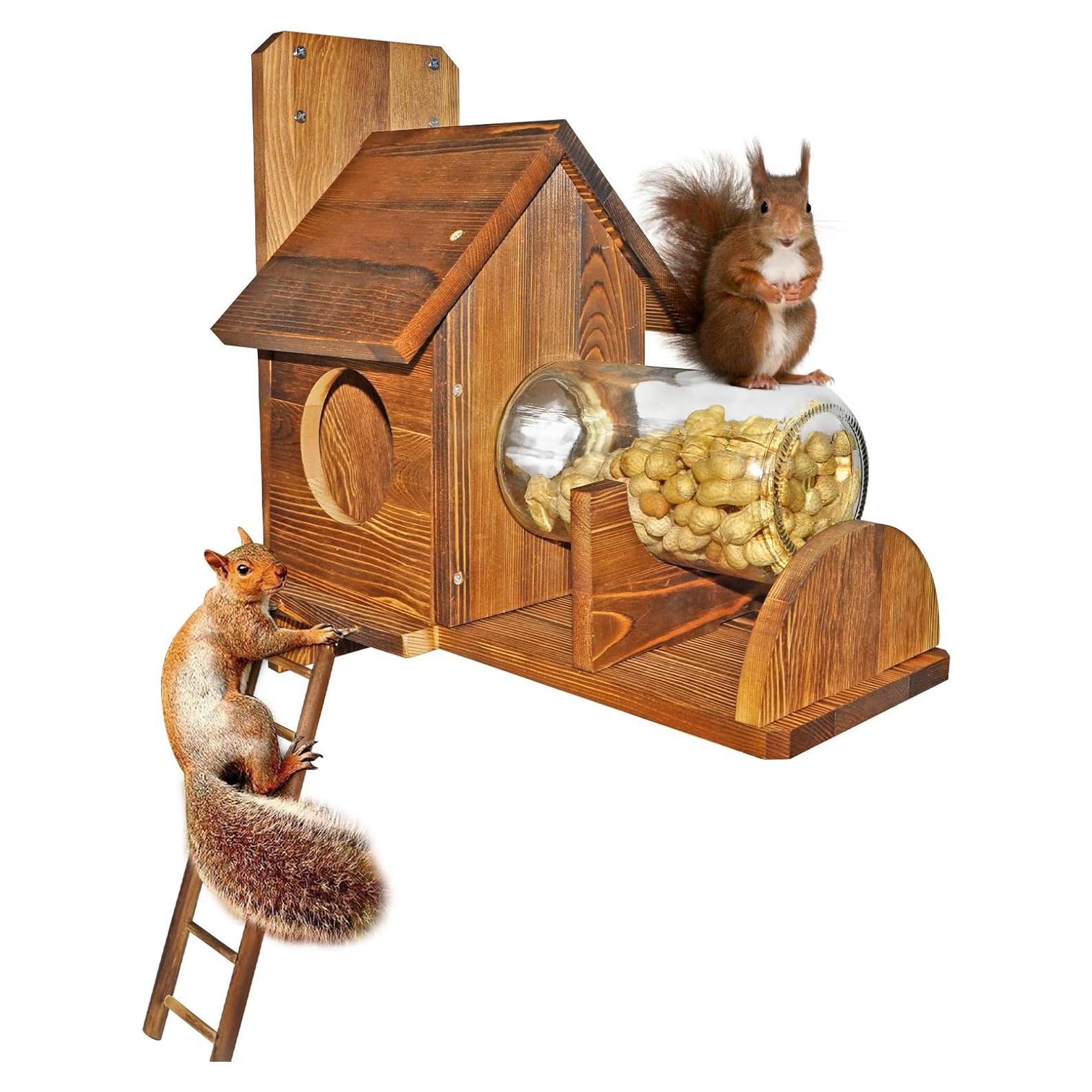 Comedero para Ardillas NB2GHYQJ con Escalera y Soporte para Maíz