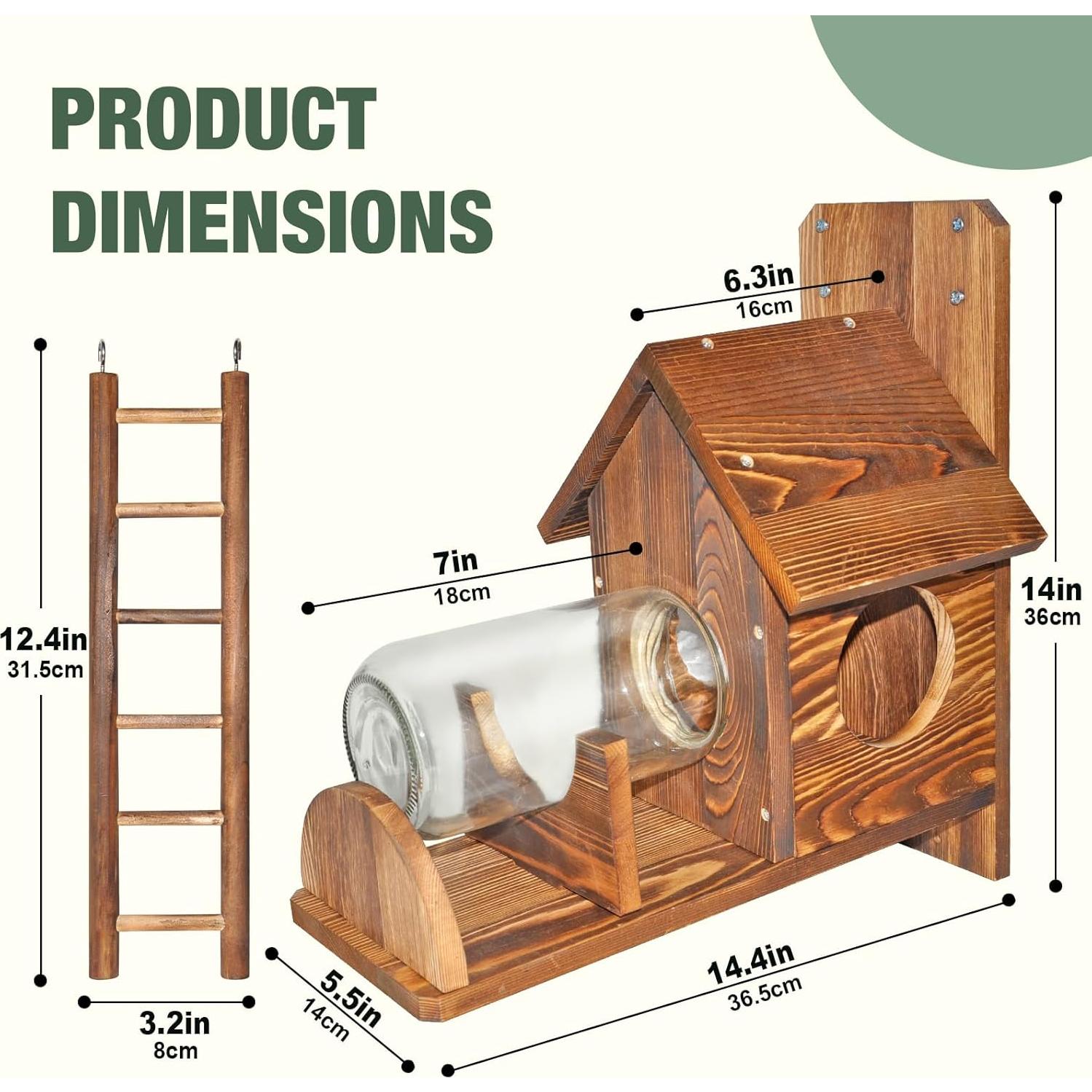 Comedero para Ardillas NB2GHYQJ con Escalera y Soporte para Maíz