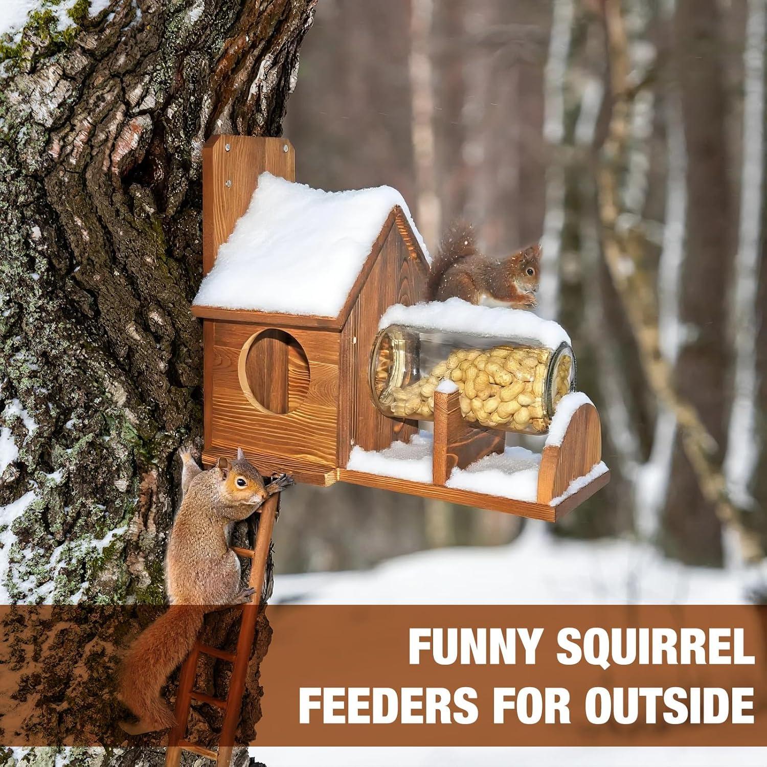 Comedero para Ardillas NB2GHYQJ con Escalera y Soporte para Maíz