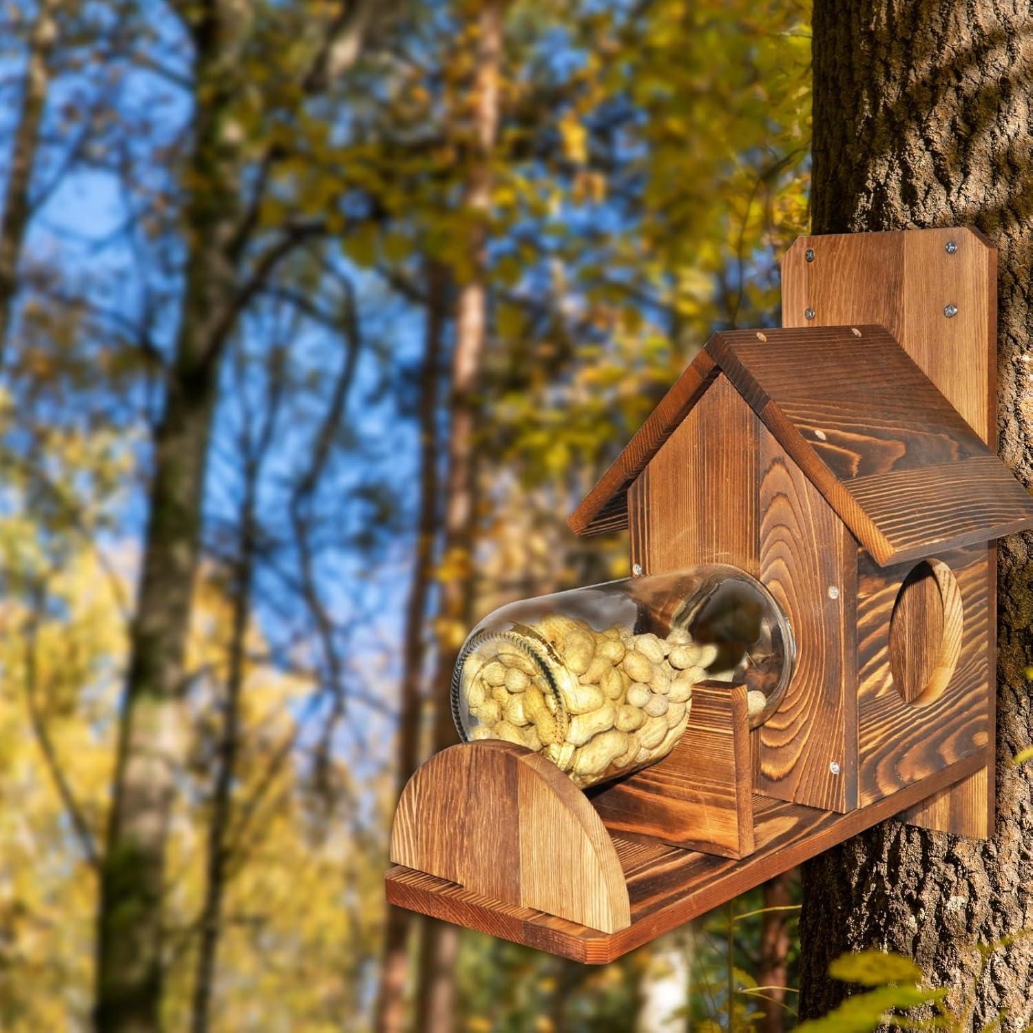 Comedero para Ardillas NB2GHYQJ con Escalera y Soporte para Maíz