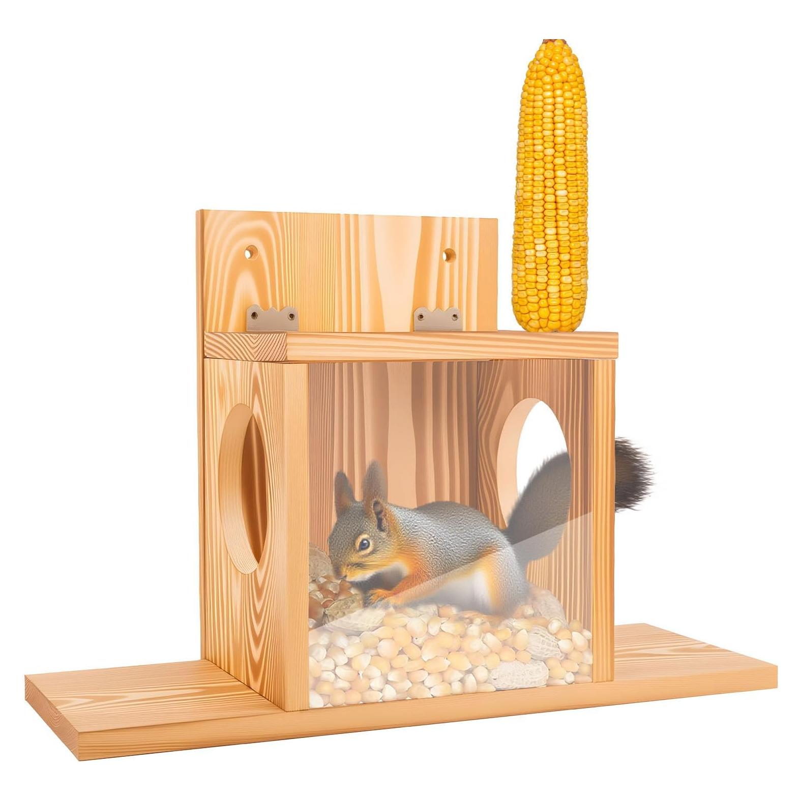 Comedero para Ardillas Eyrizon de Madera Resistente a la Intemperie