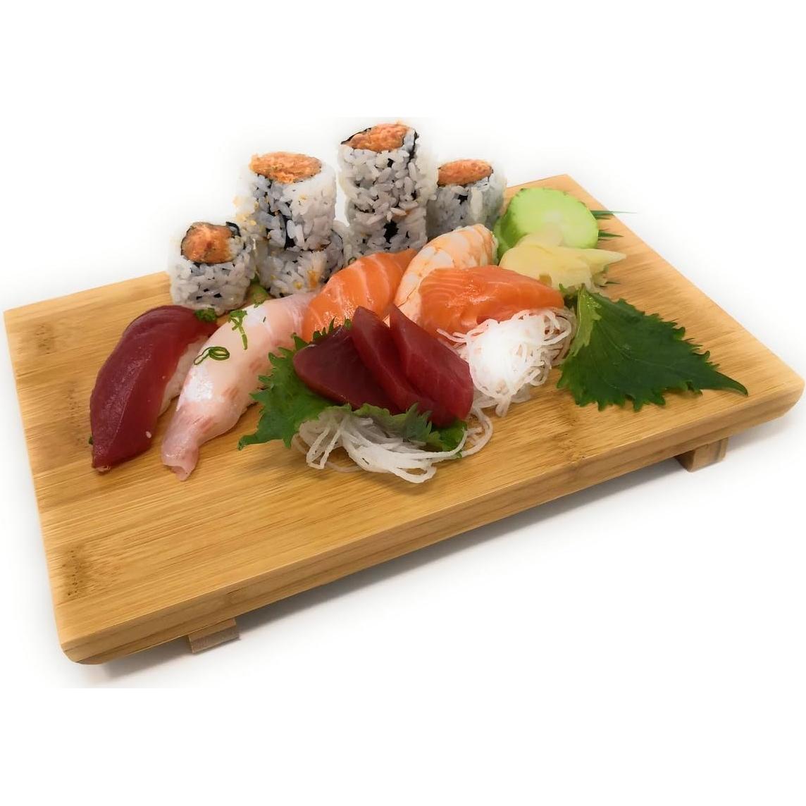 Conjunto de 2 Platos de Sushi de Bambú TJ Global 20.8x11.9cm