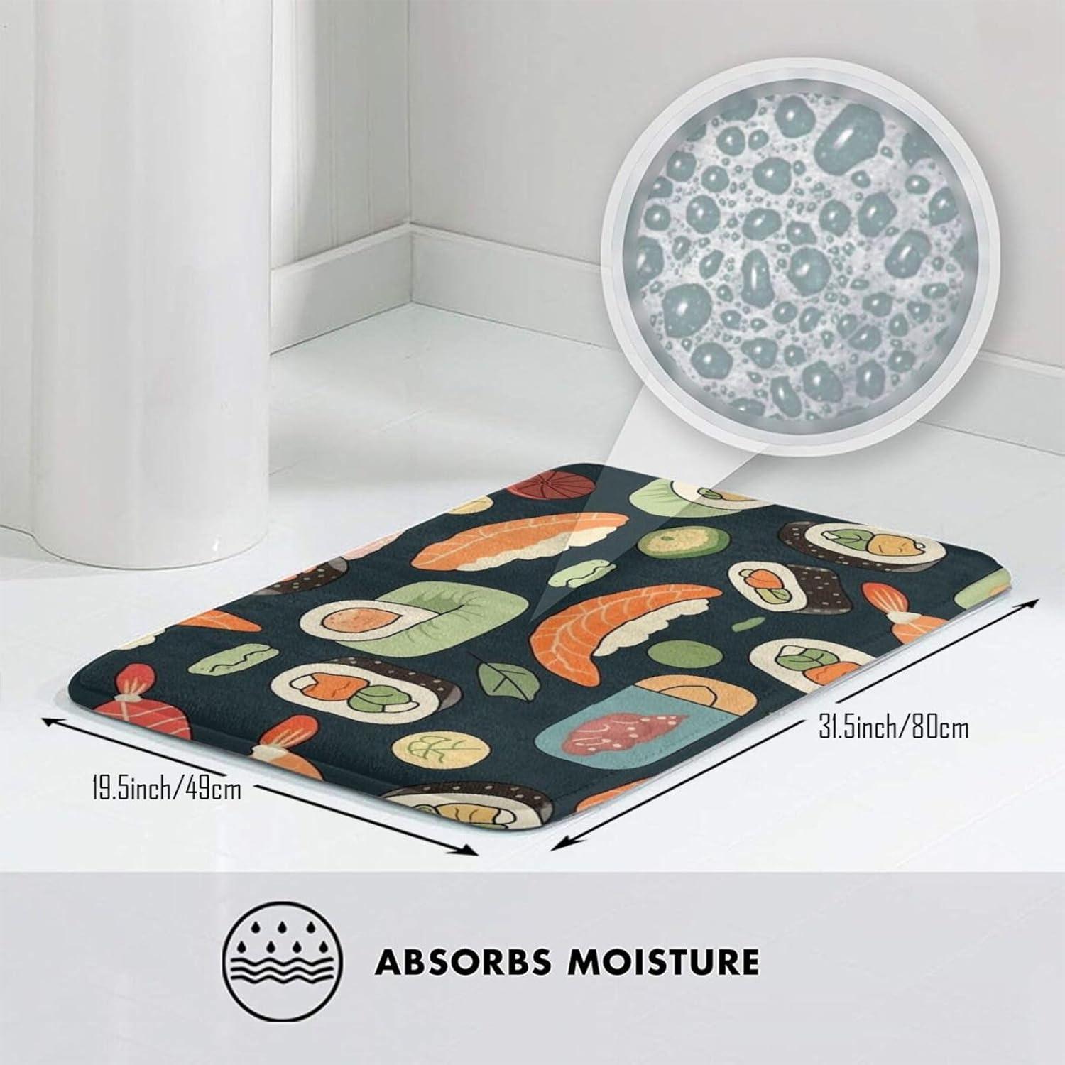 Alfombra de Entrada LKWSCGHM 49.5x80 cm Antideslizante Floral