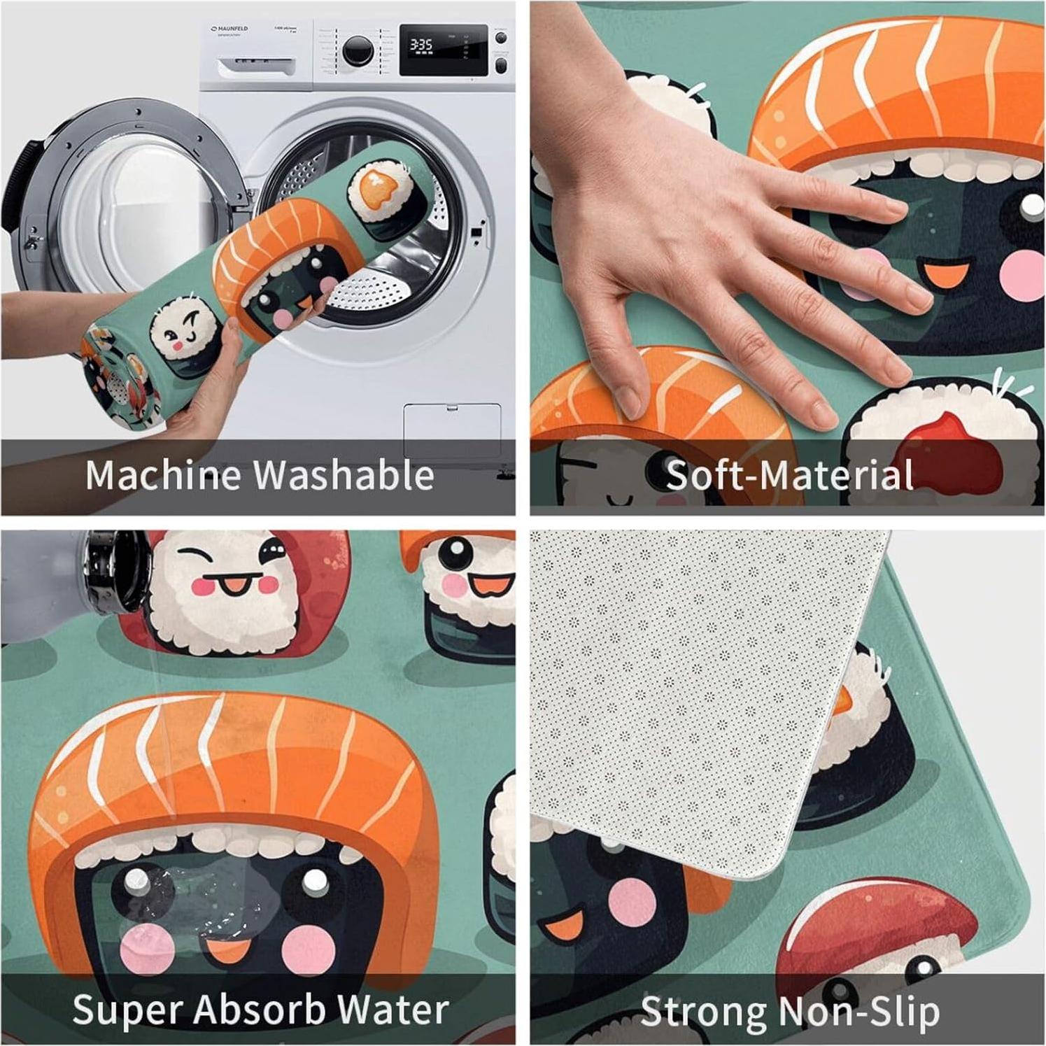 Alfombra de Entrada LKWSCGHM 49.5x80cm Antideslizante Floral