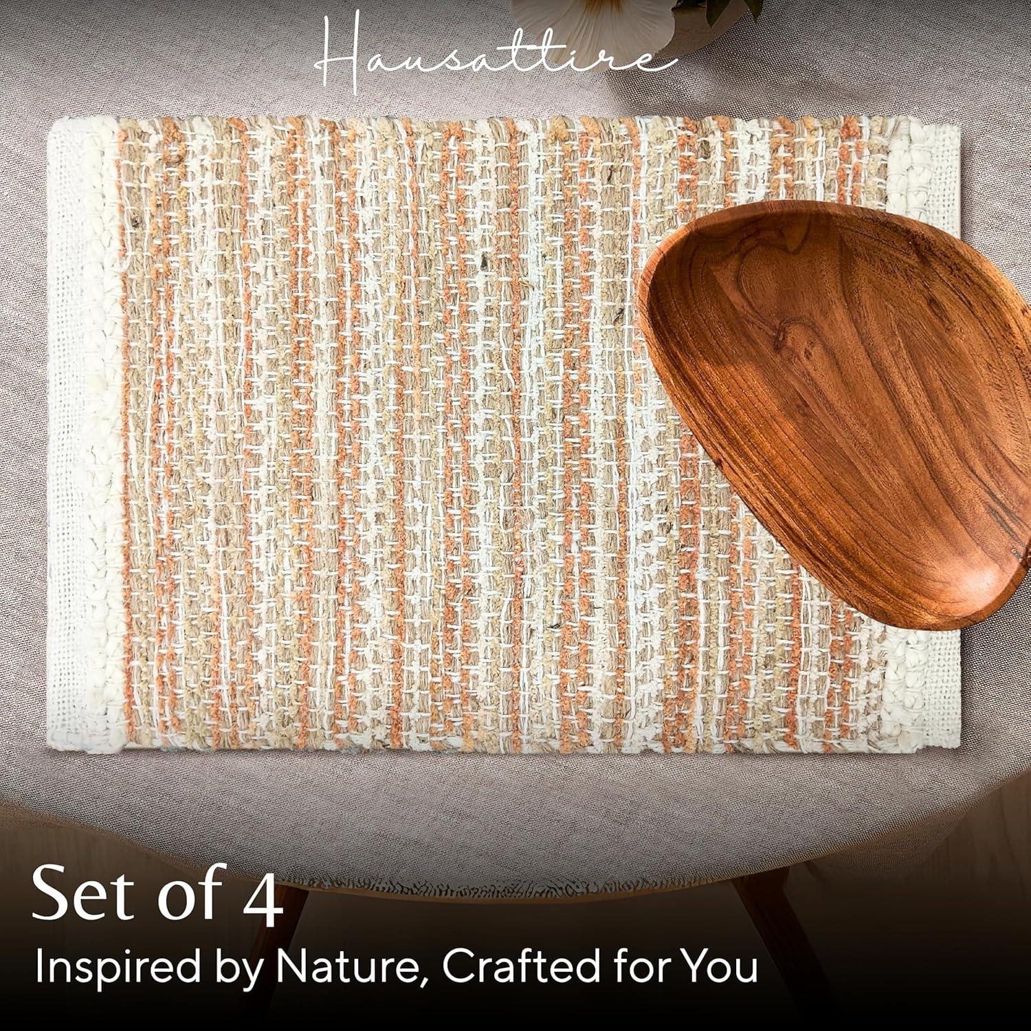 Conjunto de 4 Manteles Individuales Hausattire 33x48 cm Jute