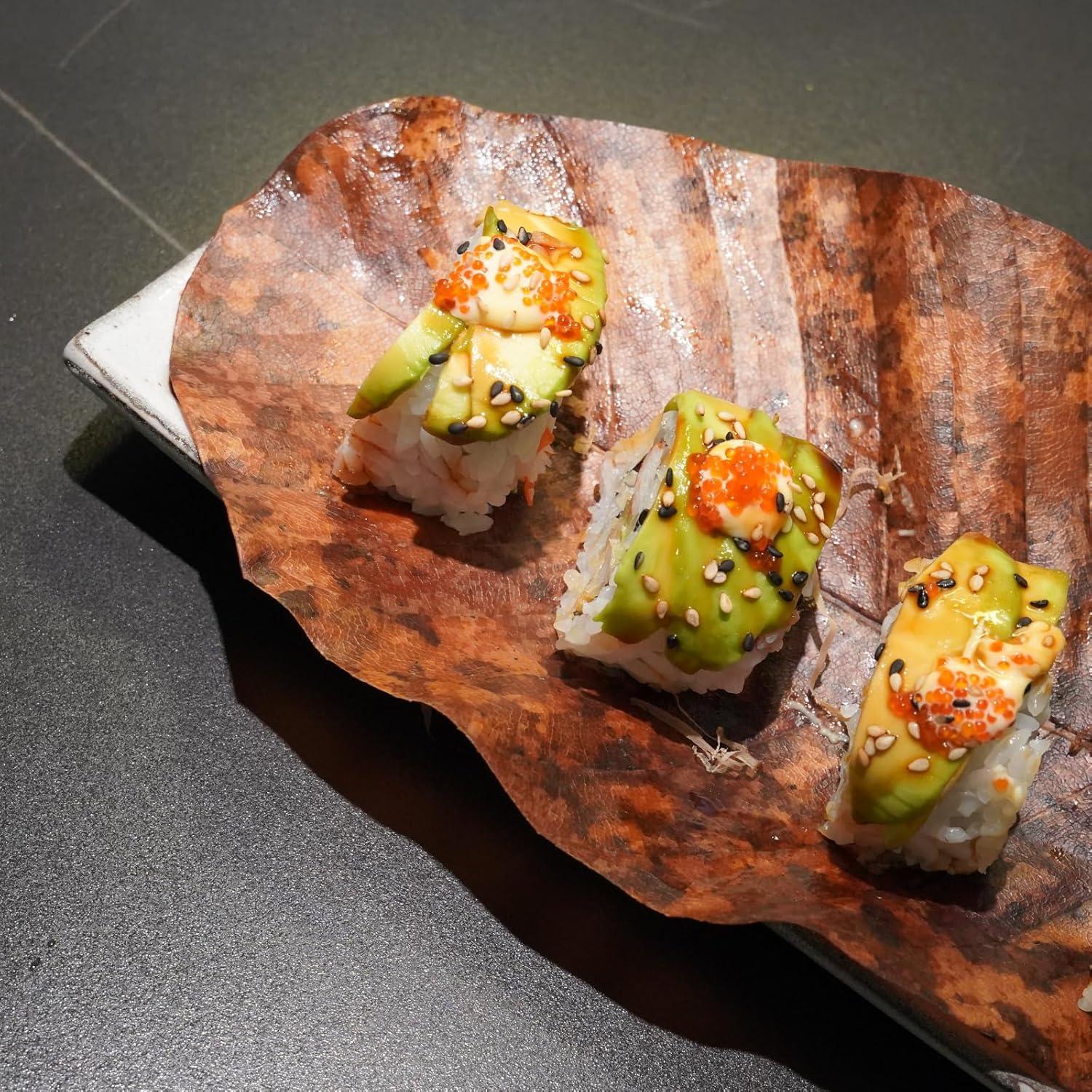 Plato de Sushi Ecológico Rainlily Wen Hoja Grande 40 Unidades
