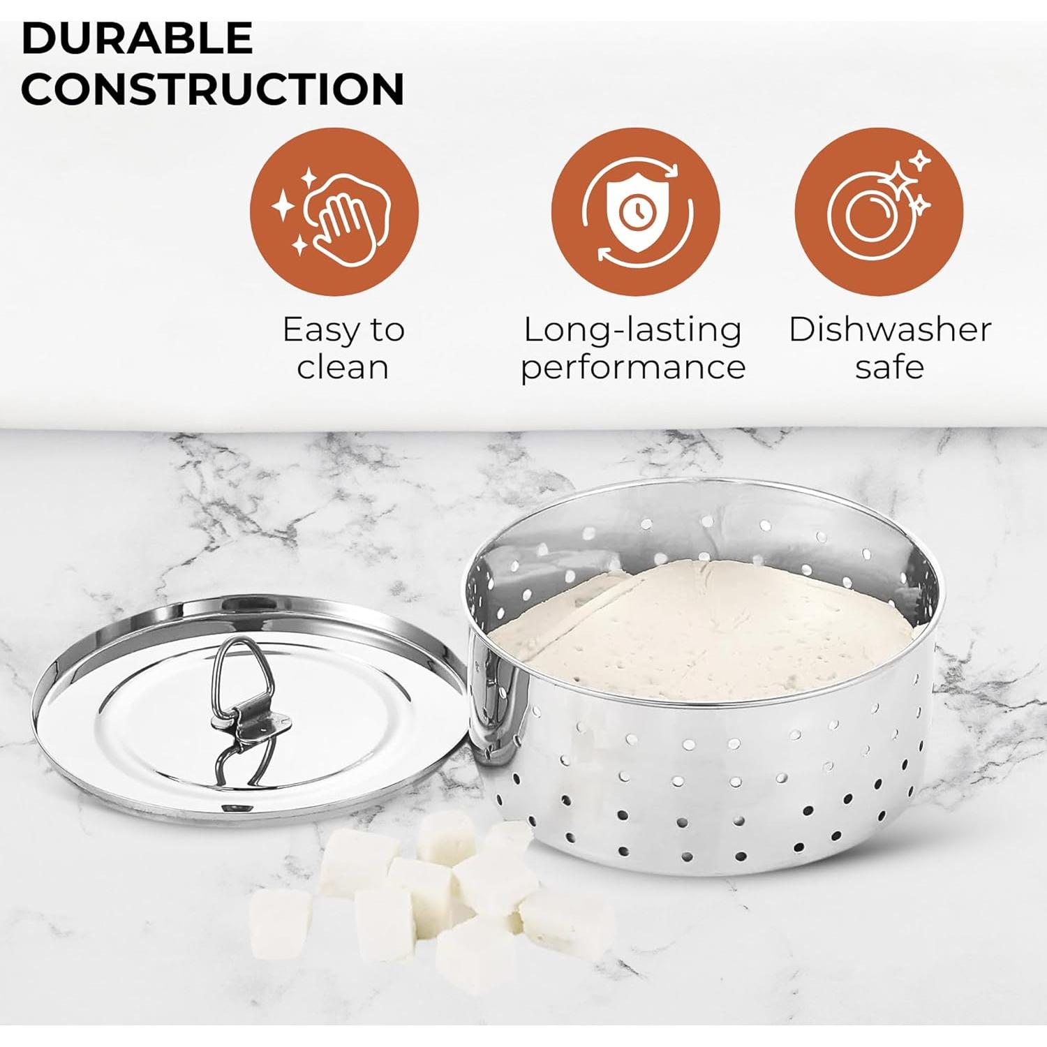 Molde Redondo de Acero Inoxidable para Queso y Tofu 350ml