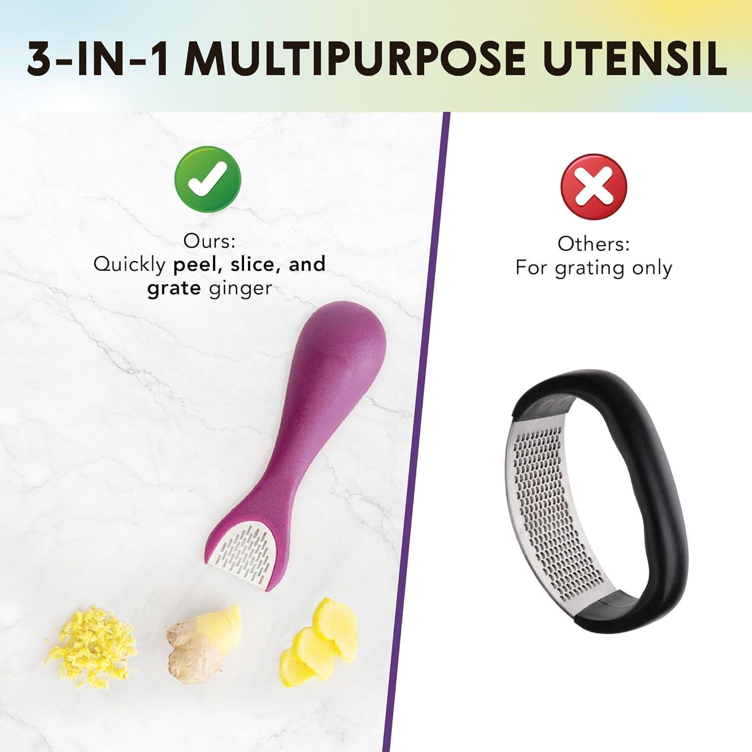 Pelador de Jengibre 3-en-1 Talisman Designs - Rallador y Cortador