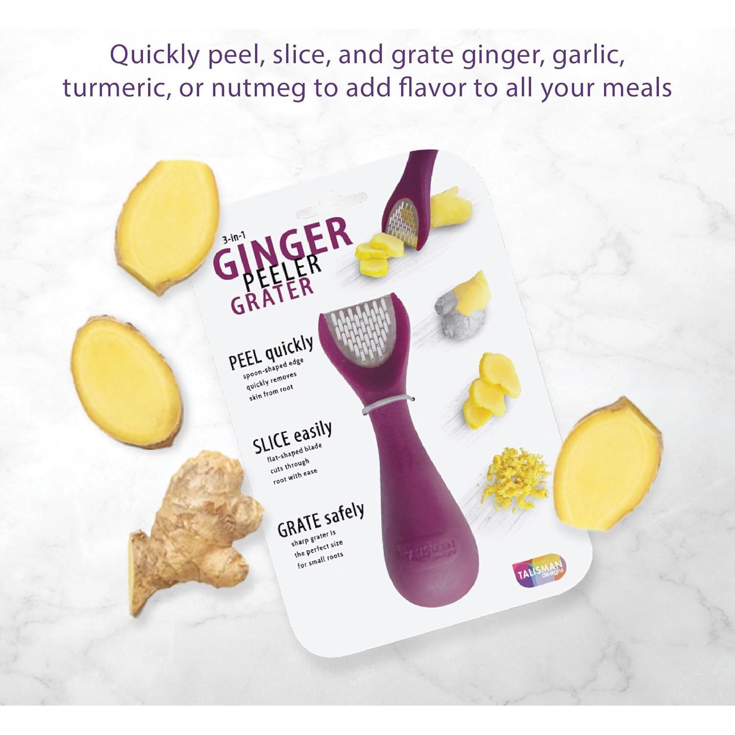 Pelador de Jengibre 3-en-1 Talisman Designs - Rallador y Cortador