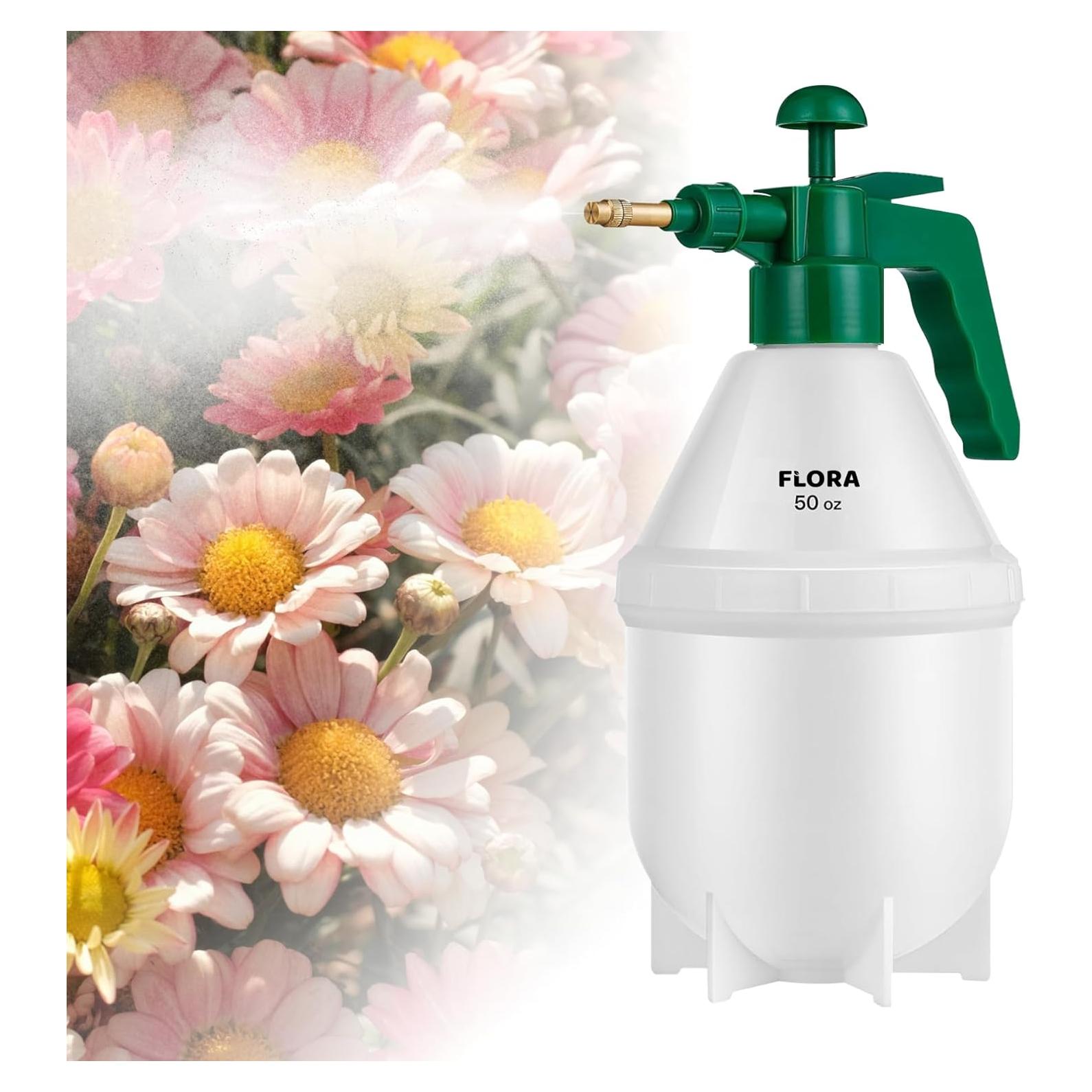 Pulverizador de Jardín Flora 1.5L con Boquilla Ajustable Verde