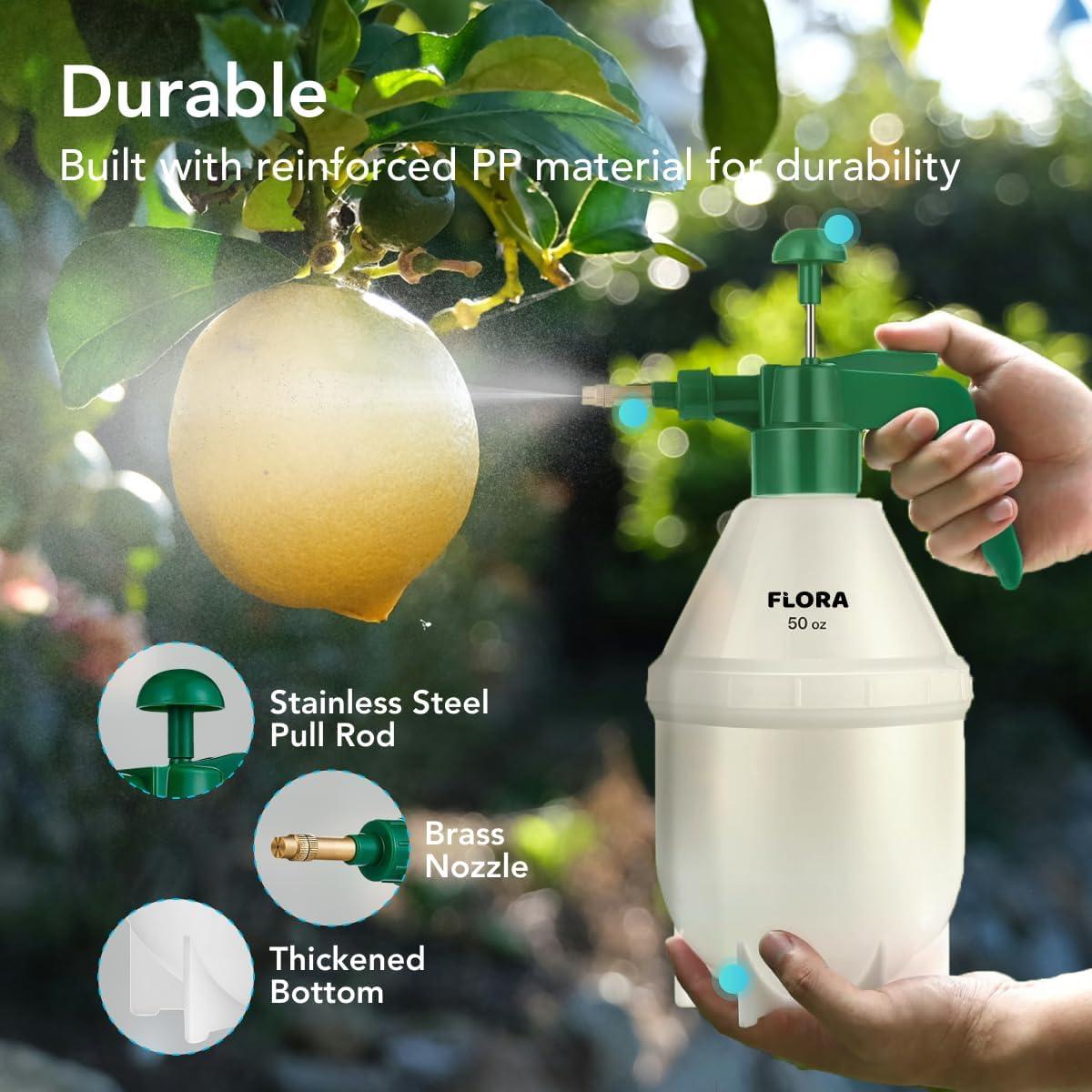 Pulverizador de Jardín Flora 1.5L con Boquilla Ajustable Verde