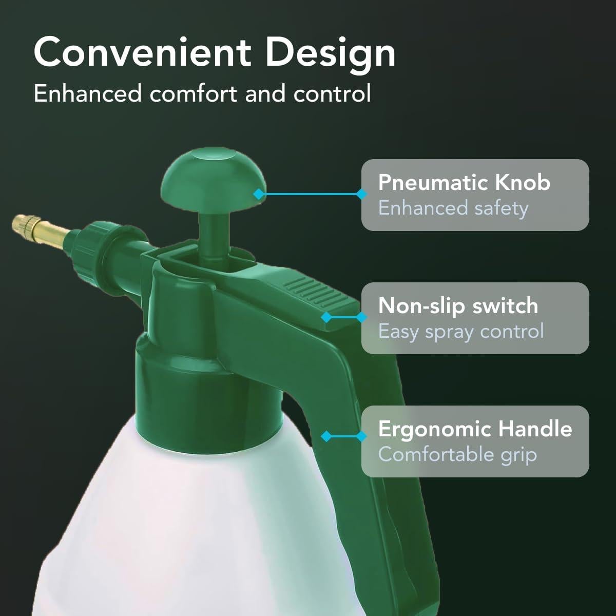 Pulverizador de Jardín Flora 1.5L con Boquilla Ajustable Verde