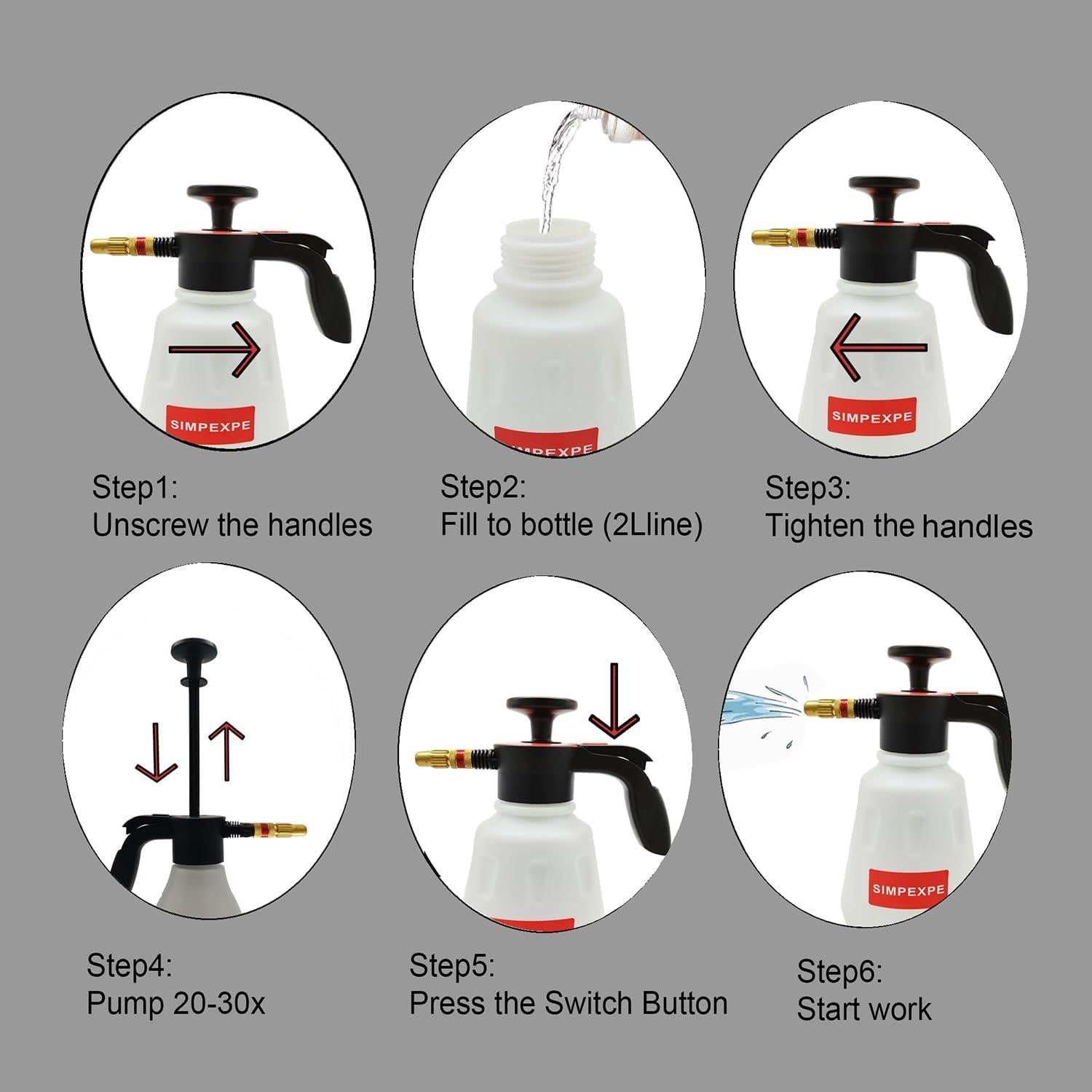 Pulverizador de Jardín SIMPEXPE 2L con Boquilla Ajustable Oro